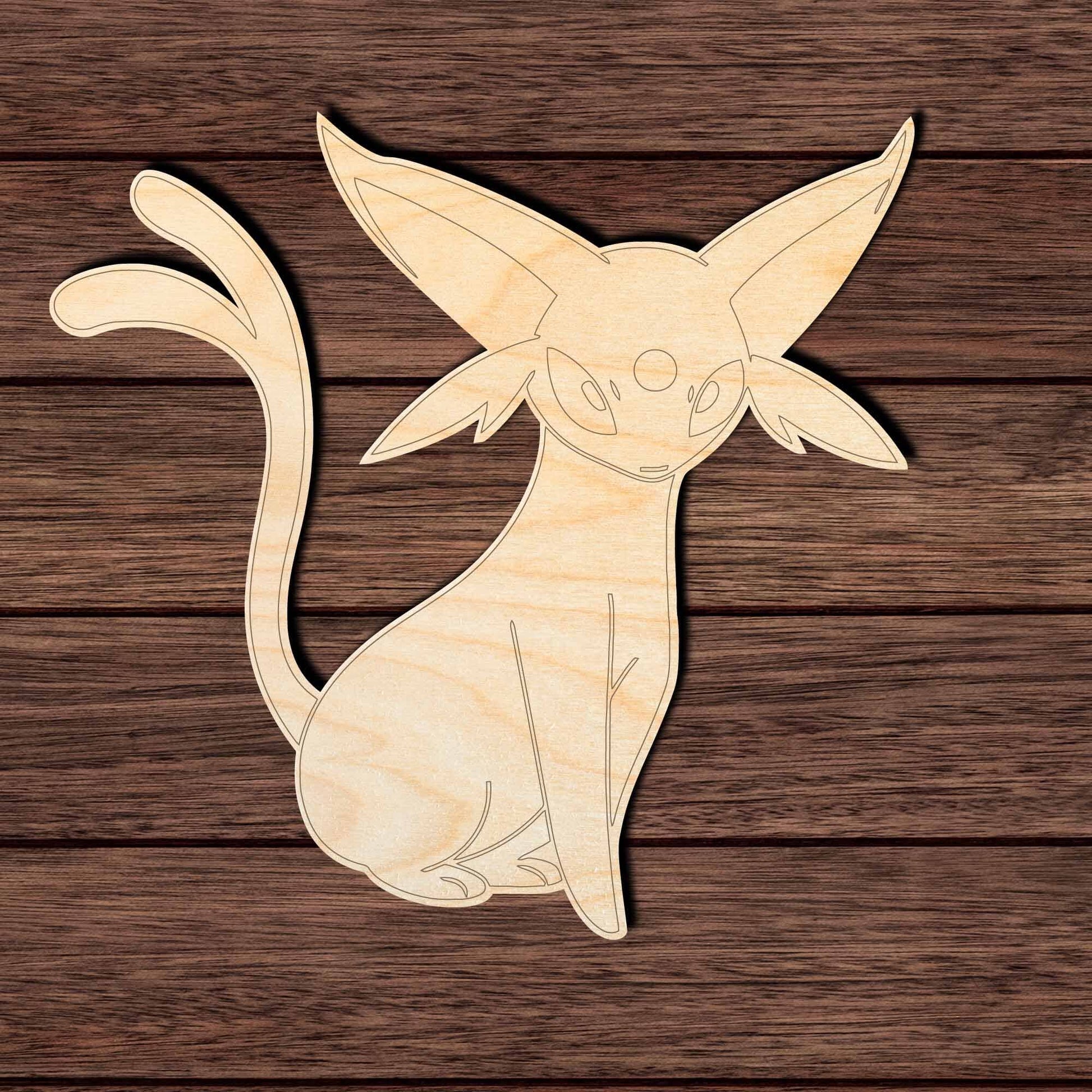 Anime 014- Espeon Shape Cutout in Wood Craft Shapes & Bases Signature Cutouts 