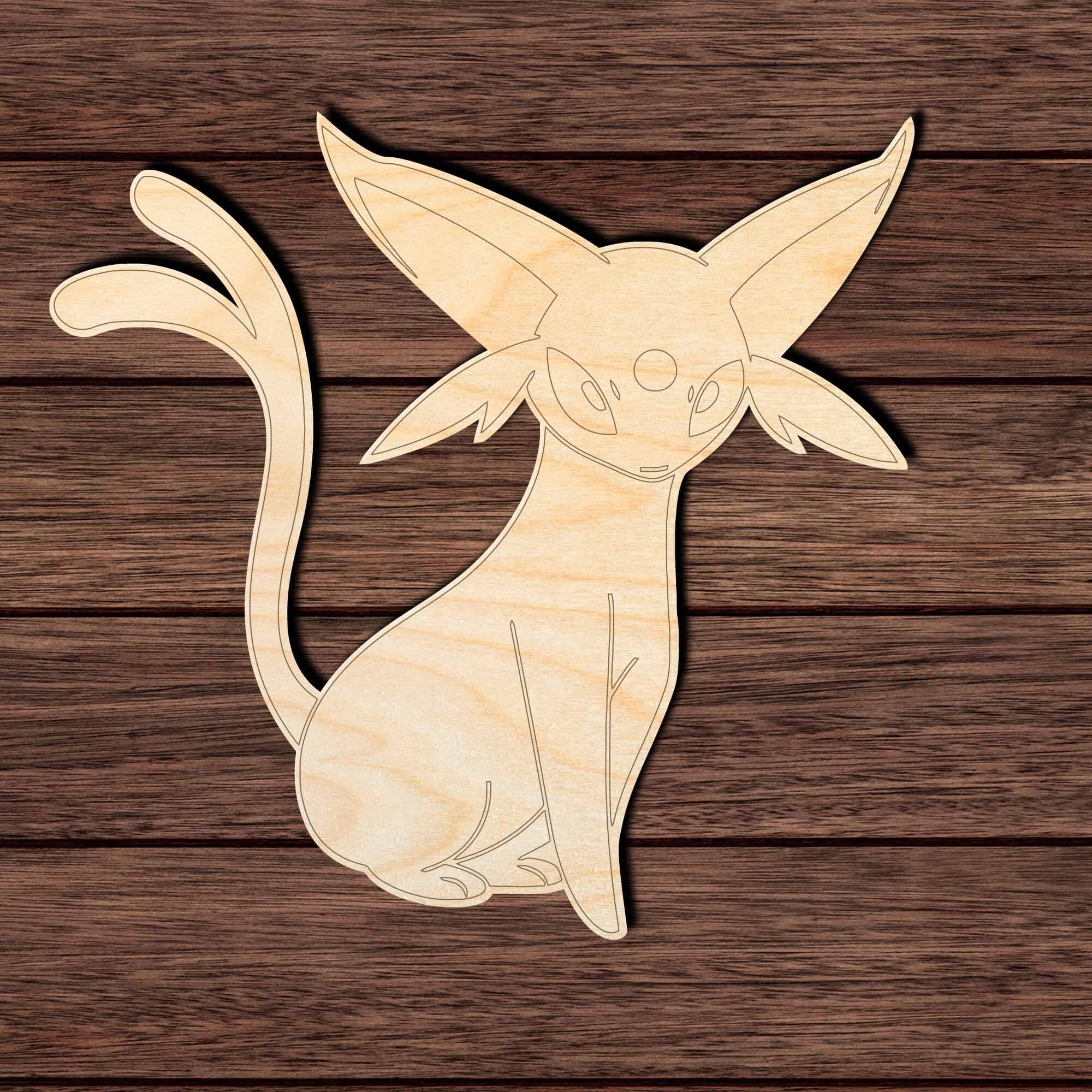 Anime 014- Espeon Shape Cutout in Wood Craft Shapes & Bases Signature Cutouts 