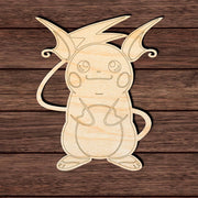 Anime 016 - Riachu Shape Cutout in Wood Craft Shapes & Bases Signature Cutouts 