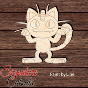 Anime Meowth 001 Shape Cutout in Wood, Acrylic or Acrylic Mirror Craft Shapes & Bases Signature Cutouts 