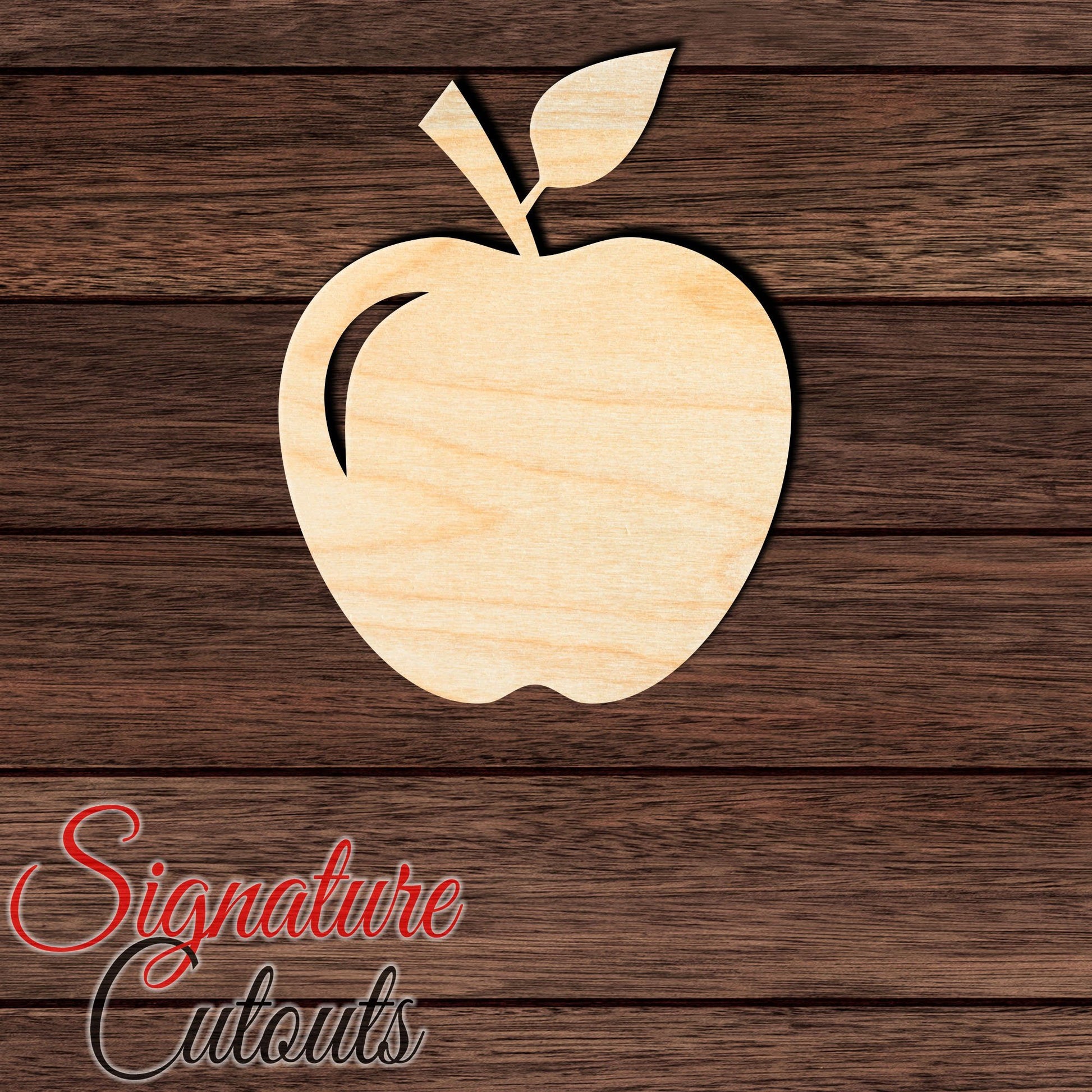 Apple 001 Shape Cutout in Wood, Acrylic or Acrylic Mirror - Signature Cutouts