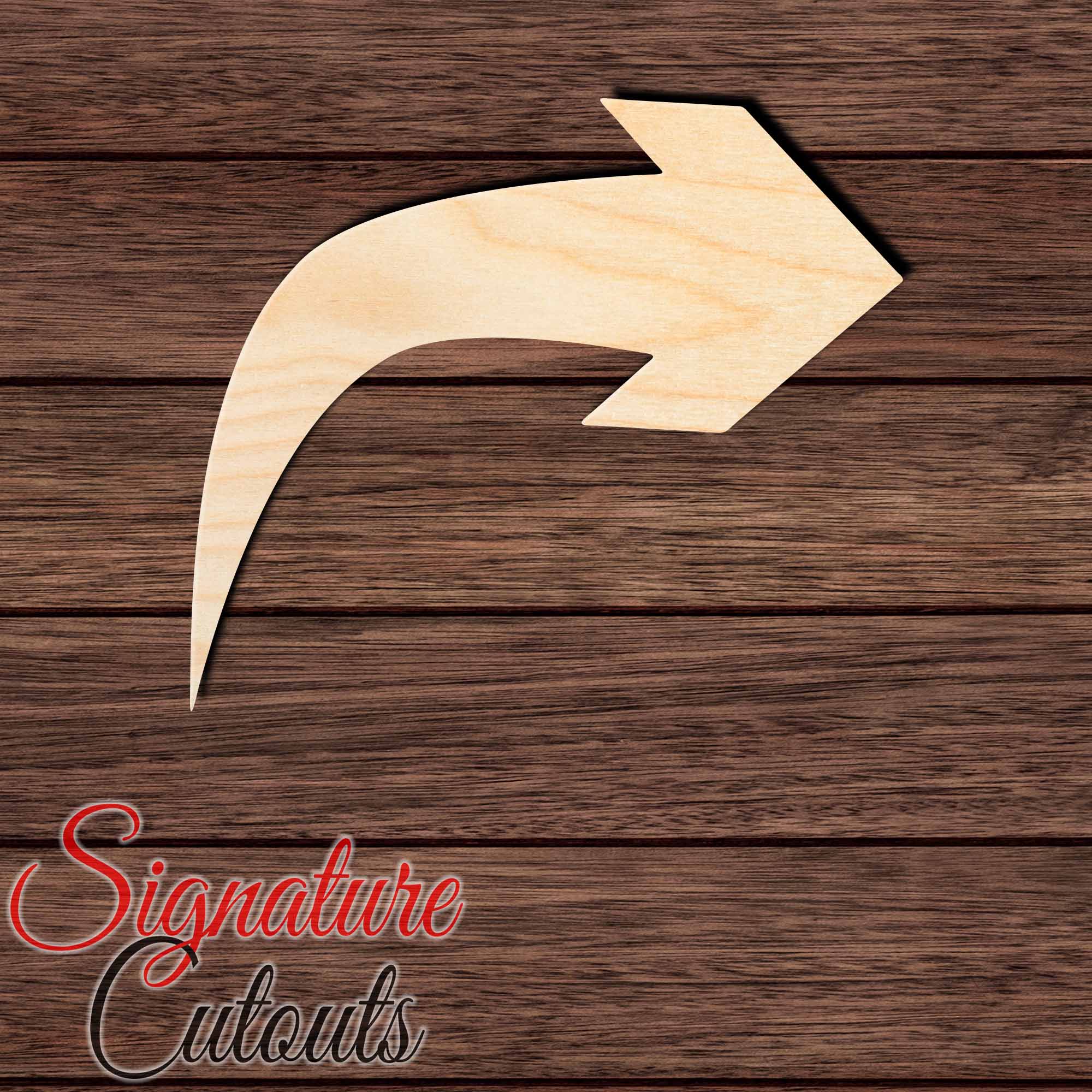 Arrow 005 Shape Cutout in Wood, Acrylic or Acrylic Mirror - Signature Cutouts