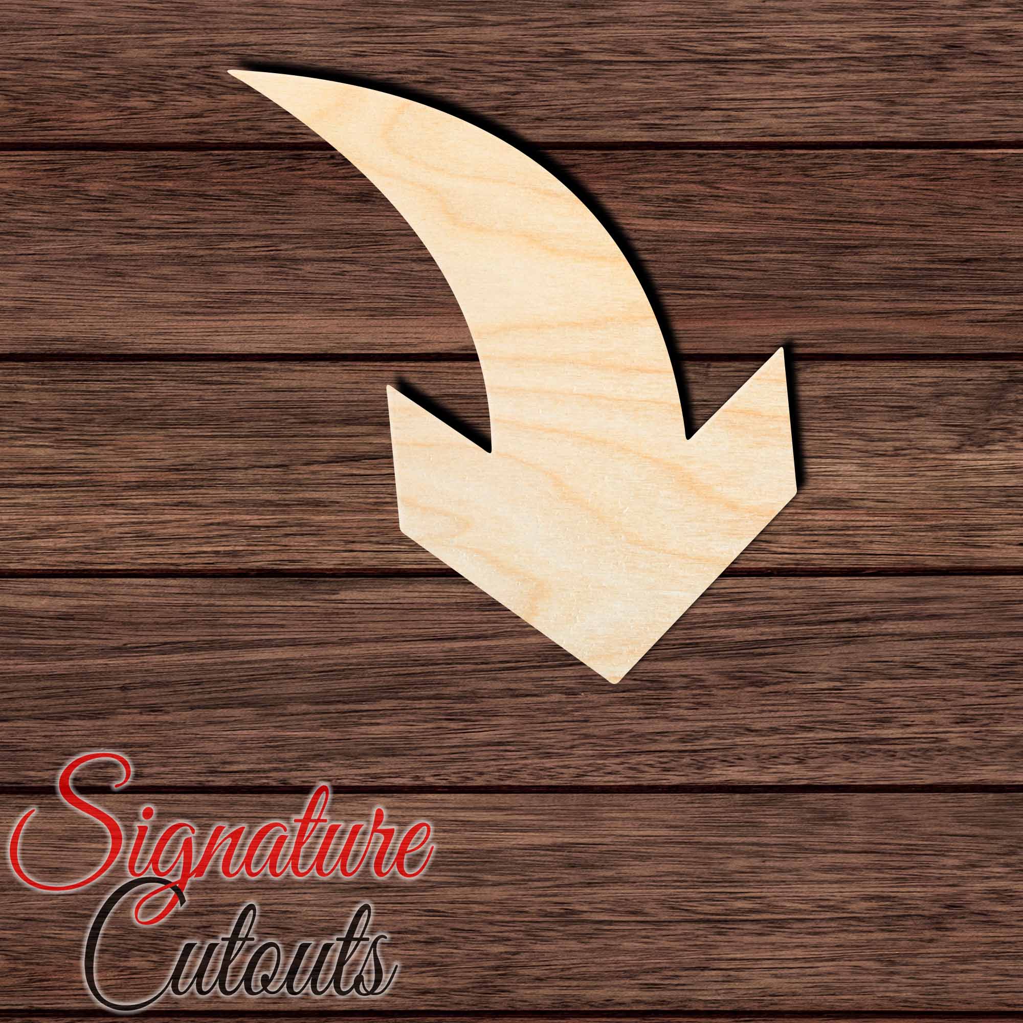 Arrow 006 Shape Cutout in Wood, Acrylic or Acrylic Mirror - Signature Cutouts