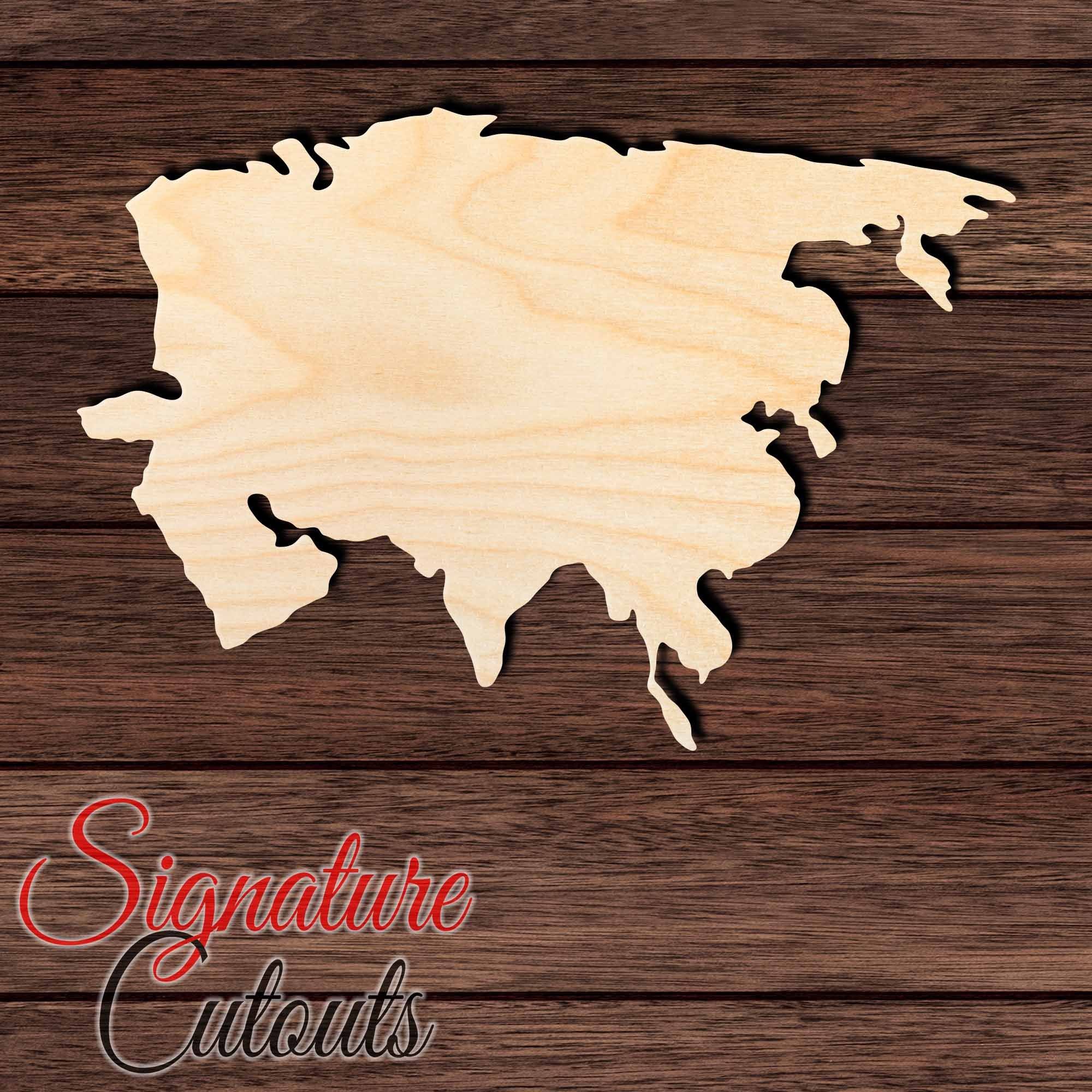 Asia Shape Cutout in Wood, Acrylic or Acrylic Mirror - Signature Cutouts