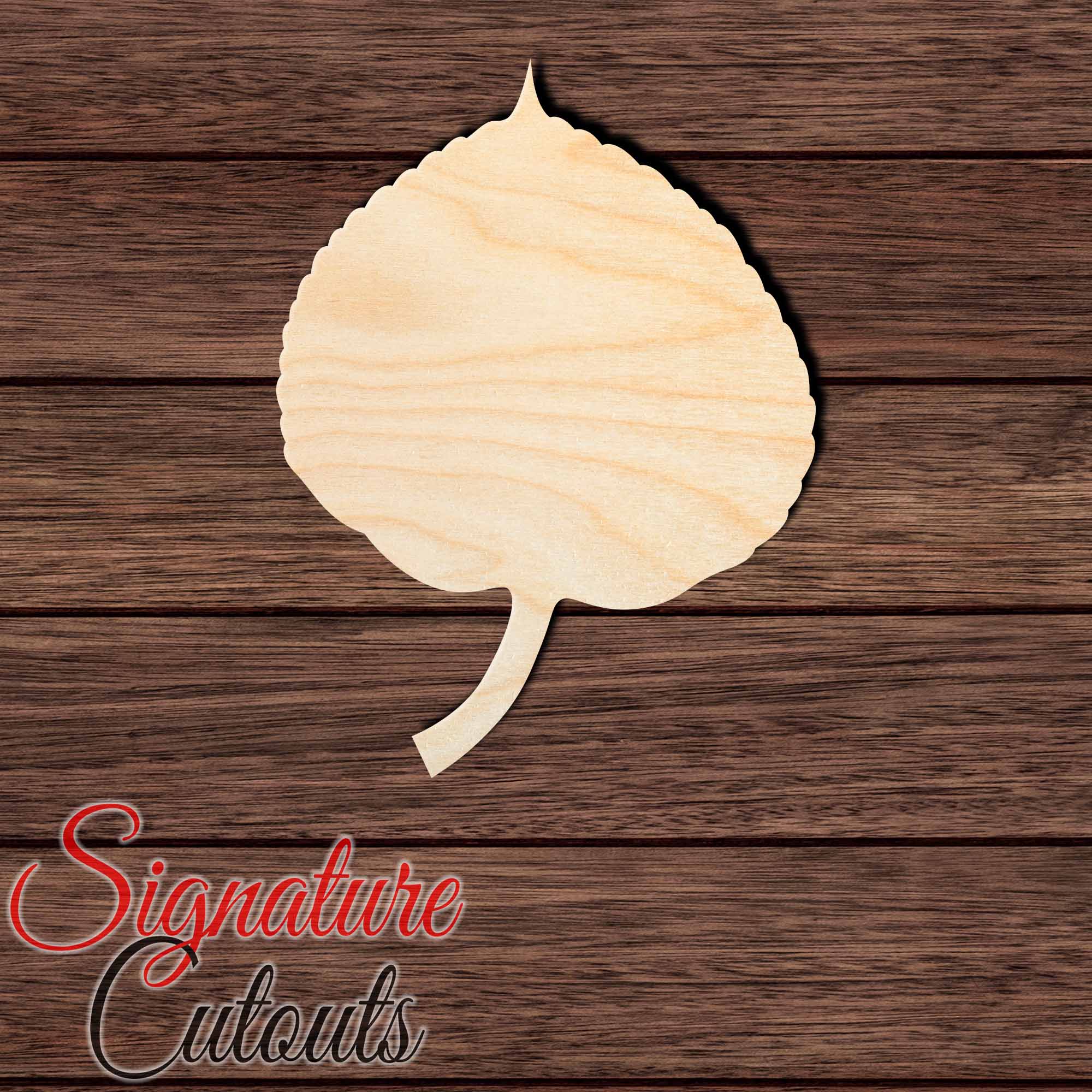 Aspen Leaf 001 Shape Cutout in Wood, Acrylic or Acrylic Mirror - Signature Cutouts