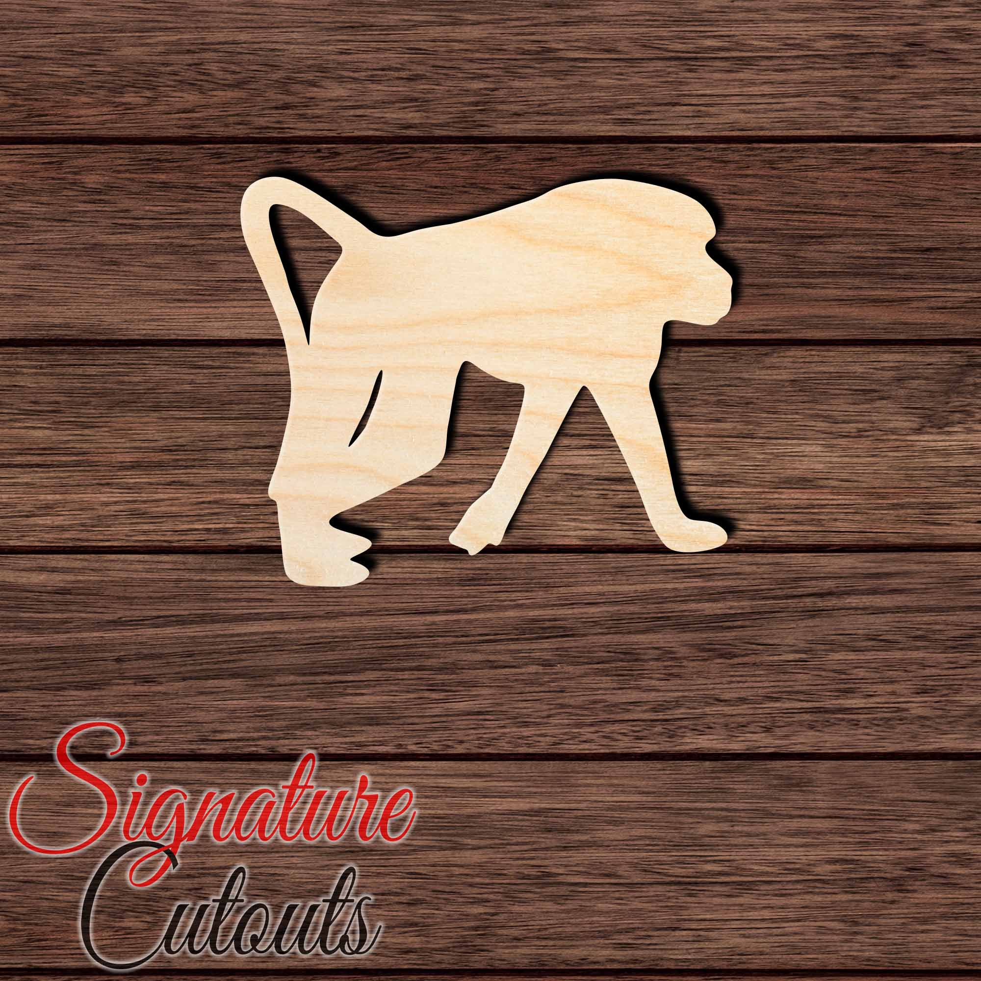 Baboon 001 Shape Cutout in Wood, Acrylic or Acrylic Mirror - Signature Cutouts