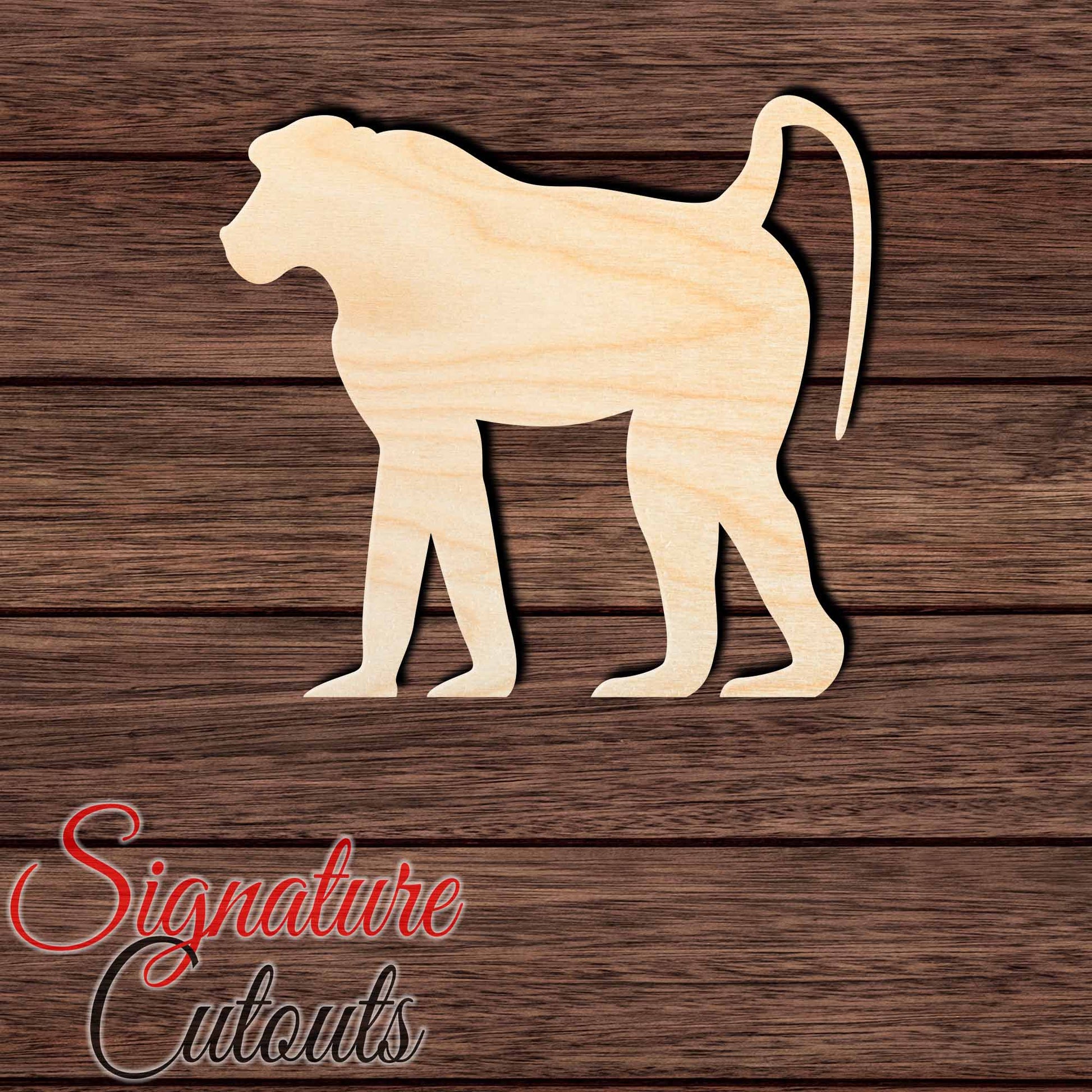 Baboon 003 Shape Cutout in Wood, Acrylic or Acrylic Mirror - Signature Cutouts