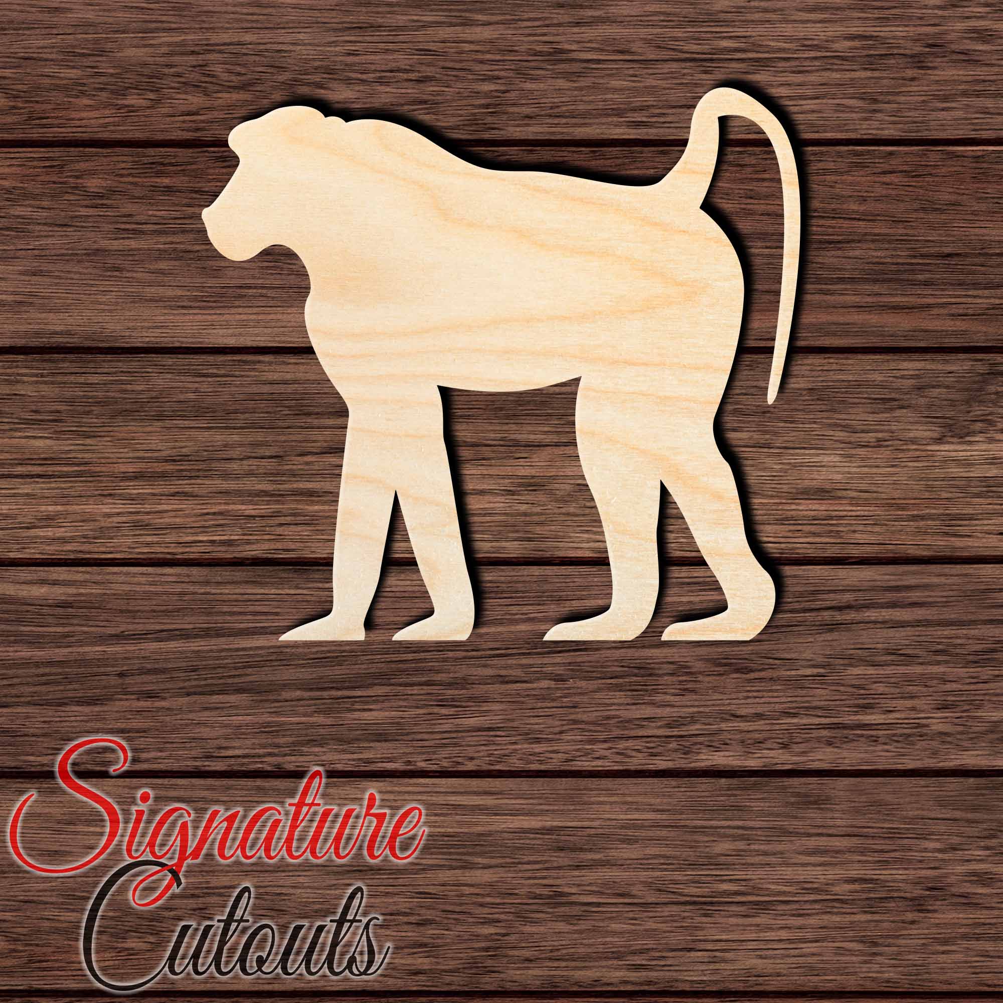 Baboon 003 Shape Cutout in Wood, Acrylic or Acrylic Mirror - Signature Cutouts