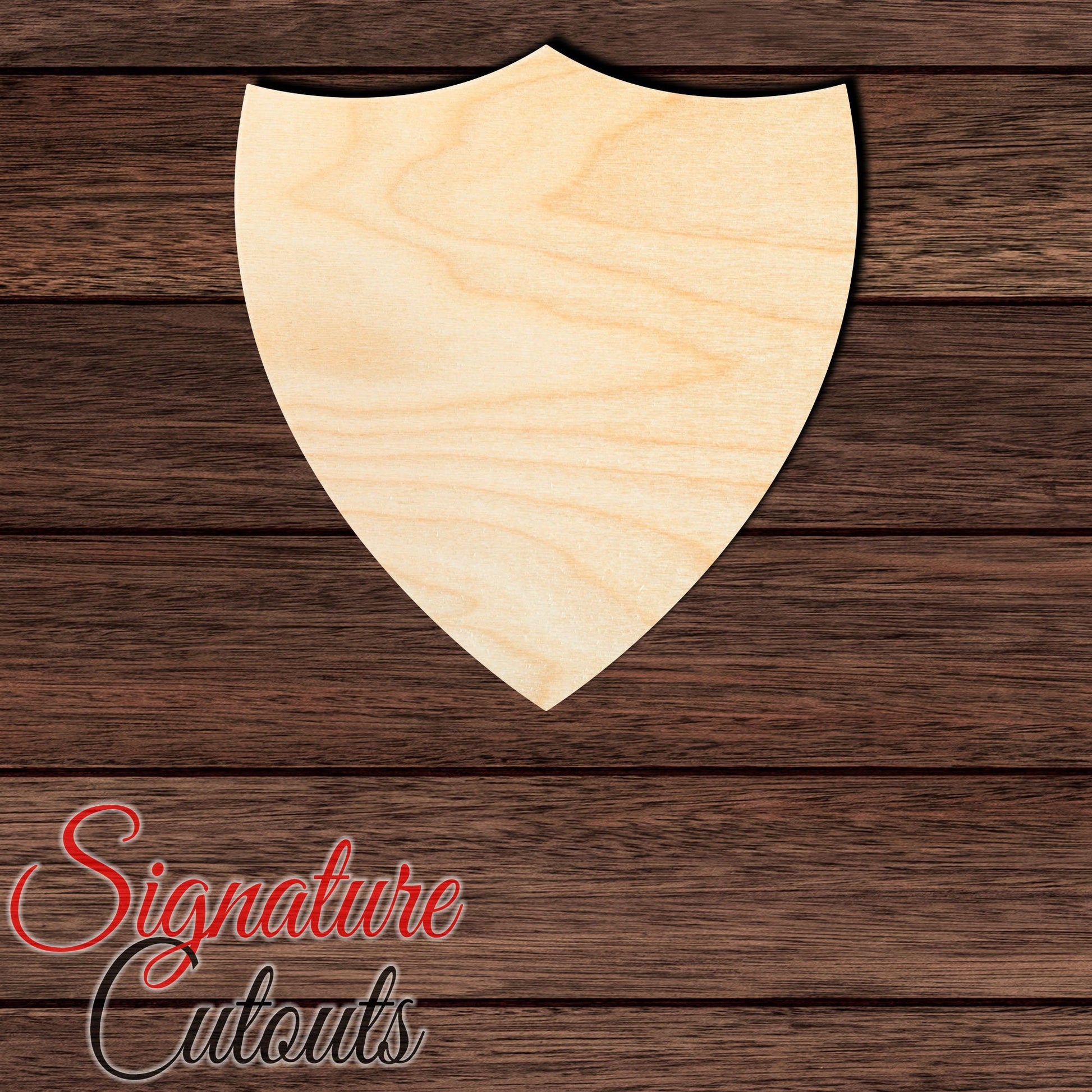 Badge - Shield 022 Shape Cutout in Wood, Acrylic or Acrylic Mirror - Signature Cutouts