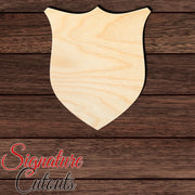 Badge - Shield 029 Shape Cutout in Wood, Acrylic or Acrylic Mirror - Signature Cutouts