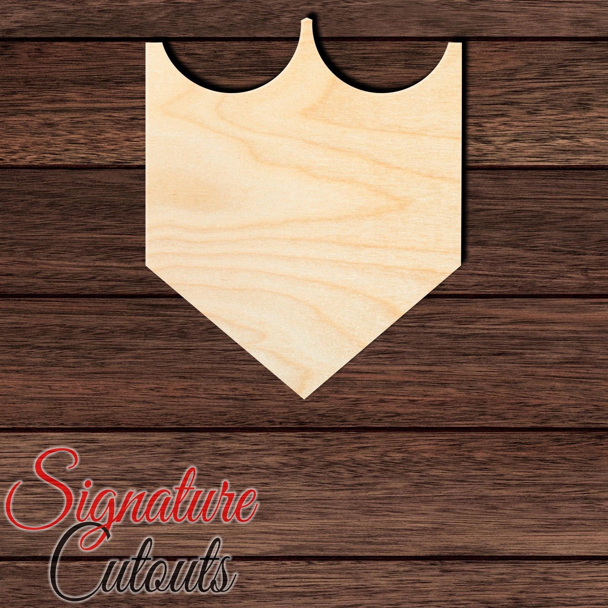 Badge - Shield 030 Shape Cutout in Wood, Acrylic or Acrylic Mirror - Signature Cutouts