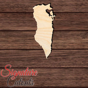 Bahrain Shape Cutout in Wood, Acrylic or Acrylic Mirror - Signature Cutouts