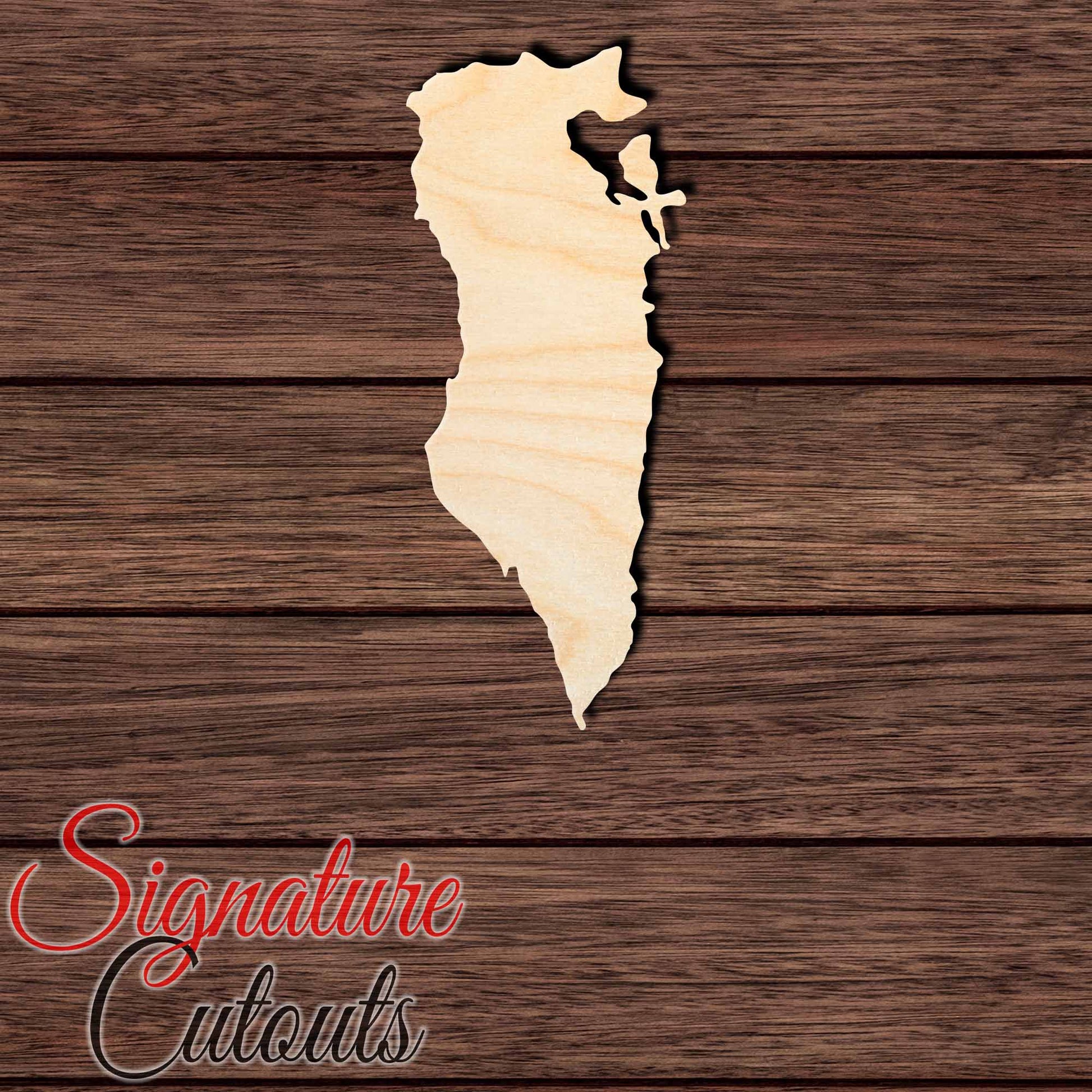 Bahrain Shape Cutout in Wood, Acrylic or Acrylic Mirror - Signature Cutouts