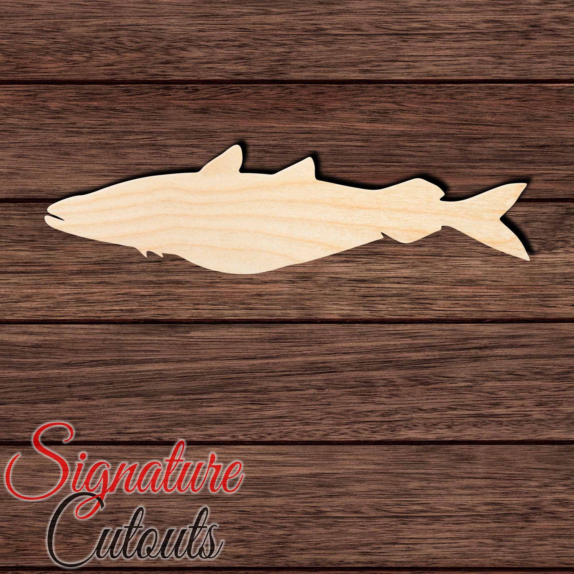 Bakalao Fish Shape Cutout in Wood, Acrylic or Acrylic Mirror - Signature Cutouts