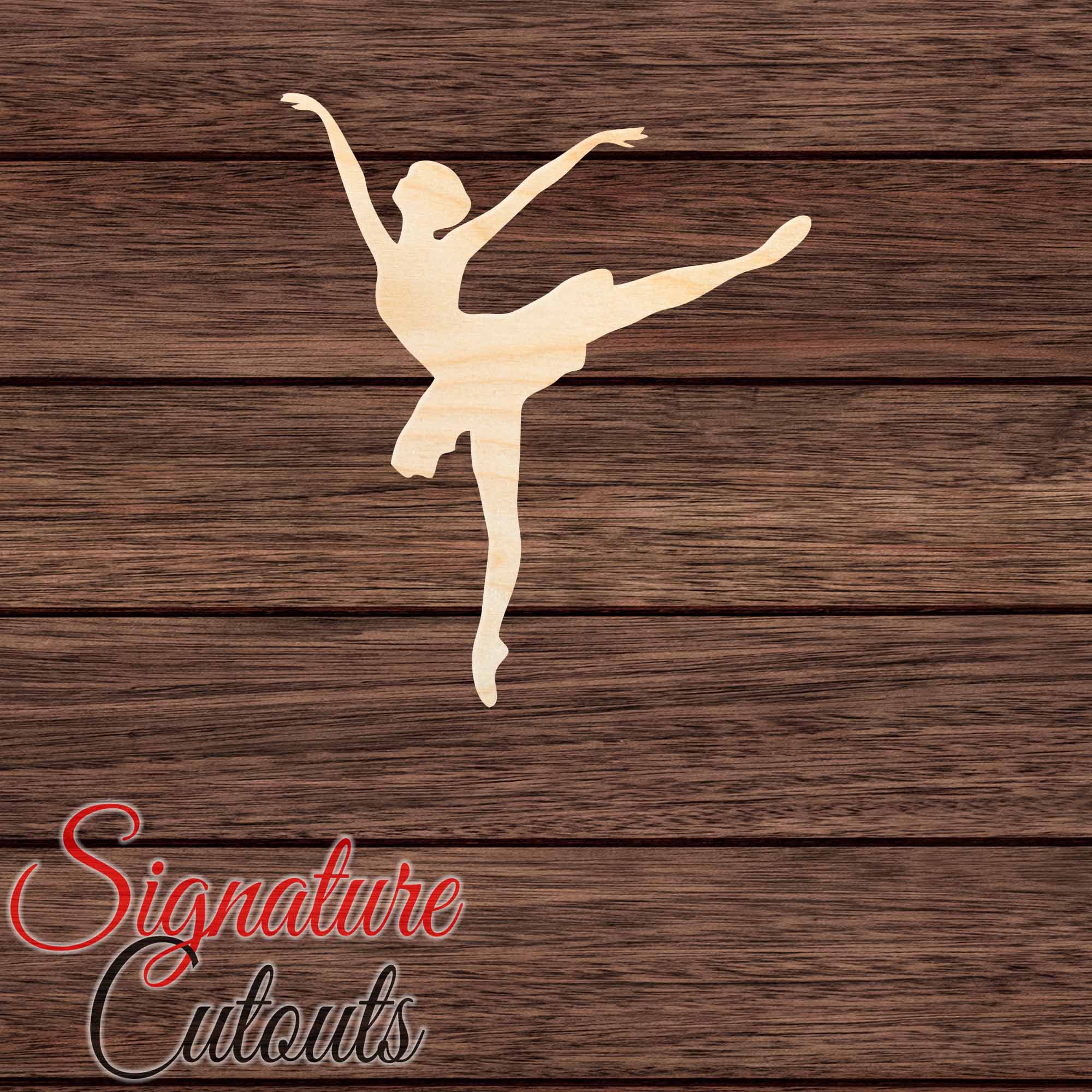 Ballerina 001 Shape Cutout in Wood, Acrylic or Acrylic Mirror - Signature Cutouts