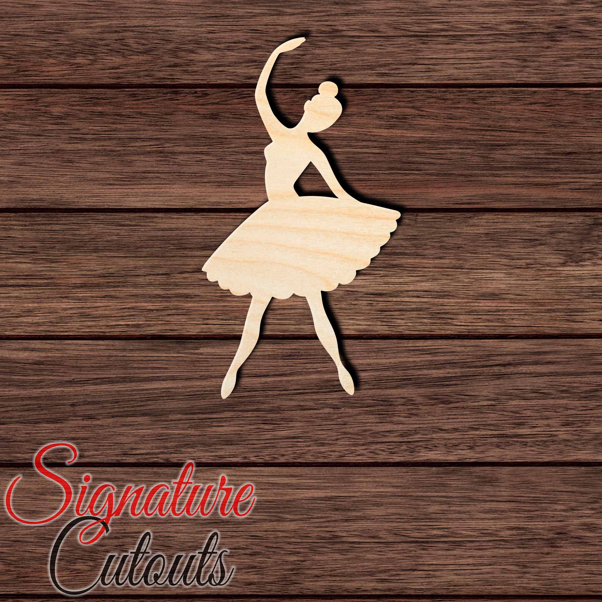Ballerina 003 Shape Cutout in Wood, Acrylic or Acrylic Mirror - Signature Cutouts