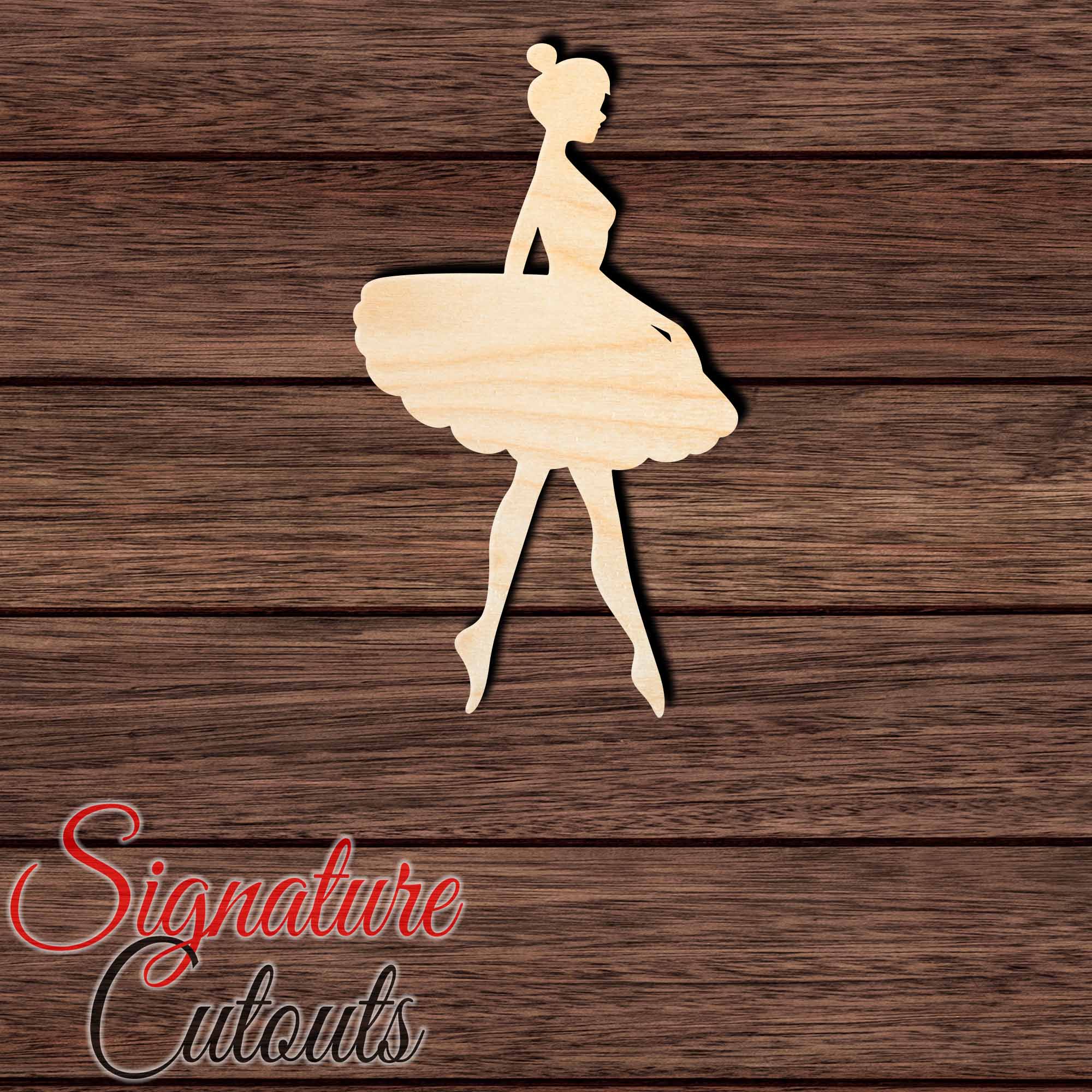 Ballerina 005 Shape Cutout in Wood, Acrylic or Acrylic Mirror - Signature Cutouts
