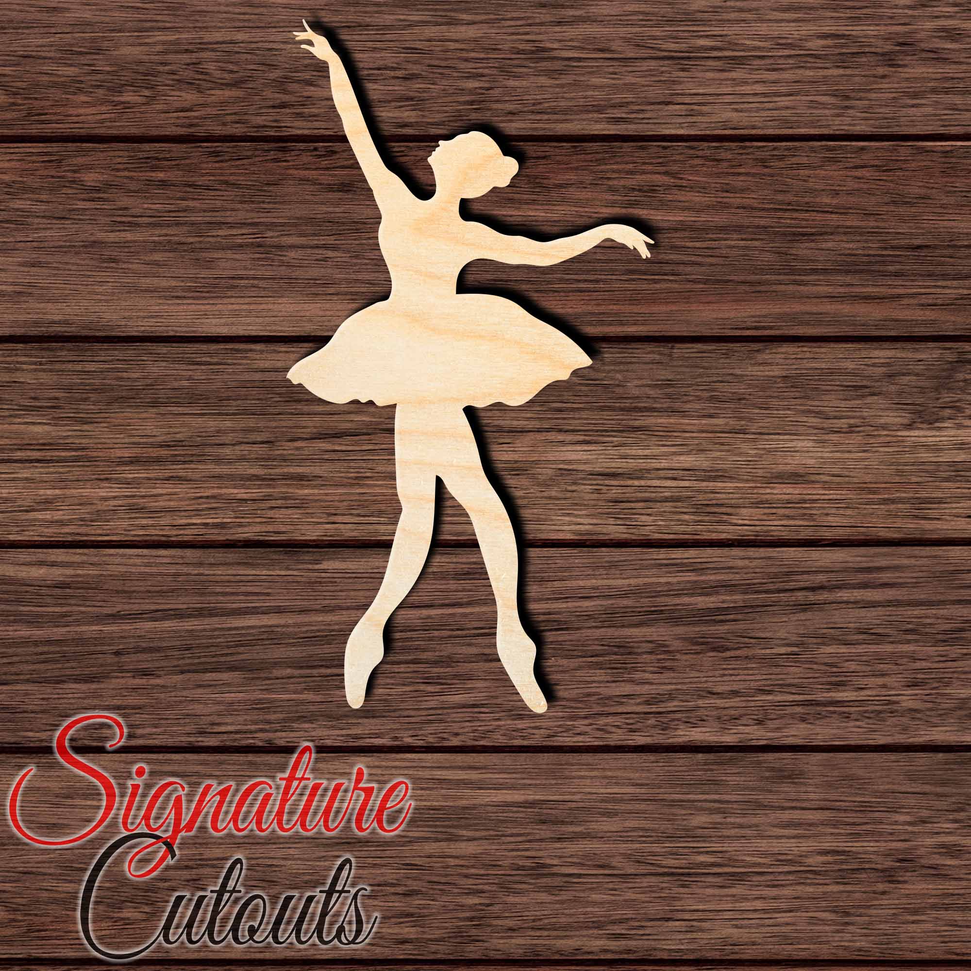 Ballerina 007 Shape Cutout in Wood, Acrylic or Acrylic Mirror Craft Shapes & Bases Signature Cutouts 