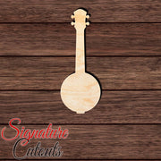 Banjo 001 Shape Cutout in Wood, Acrylic or Acrylic Mirror - Signature Cutouts