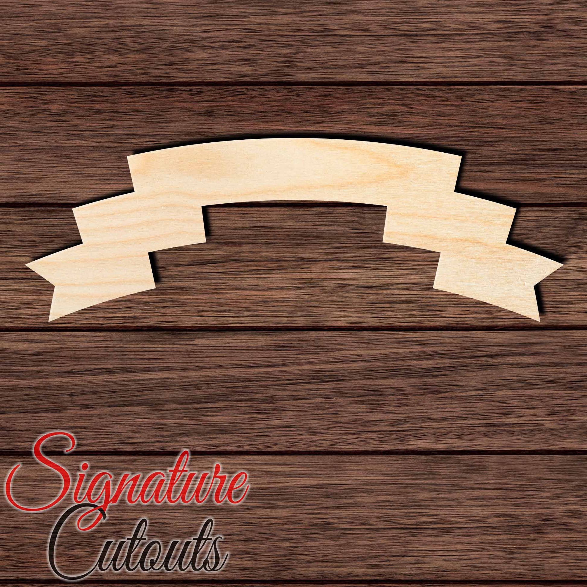 Banner 002 Shape Cutout in Wood, Acrylic or Acrylic Mirror - Signature Cutouts