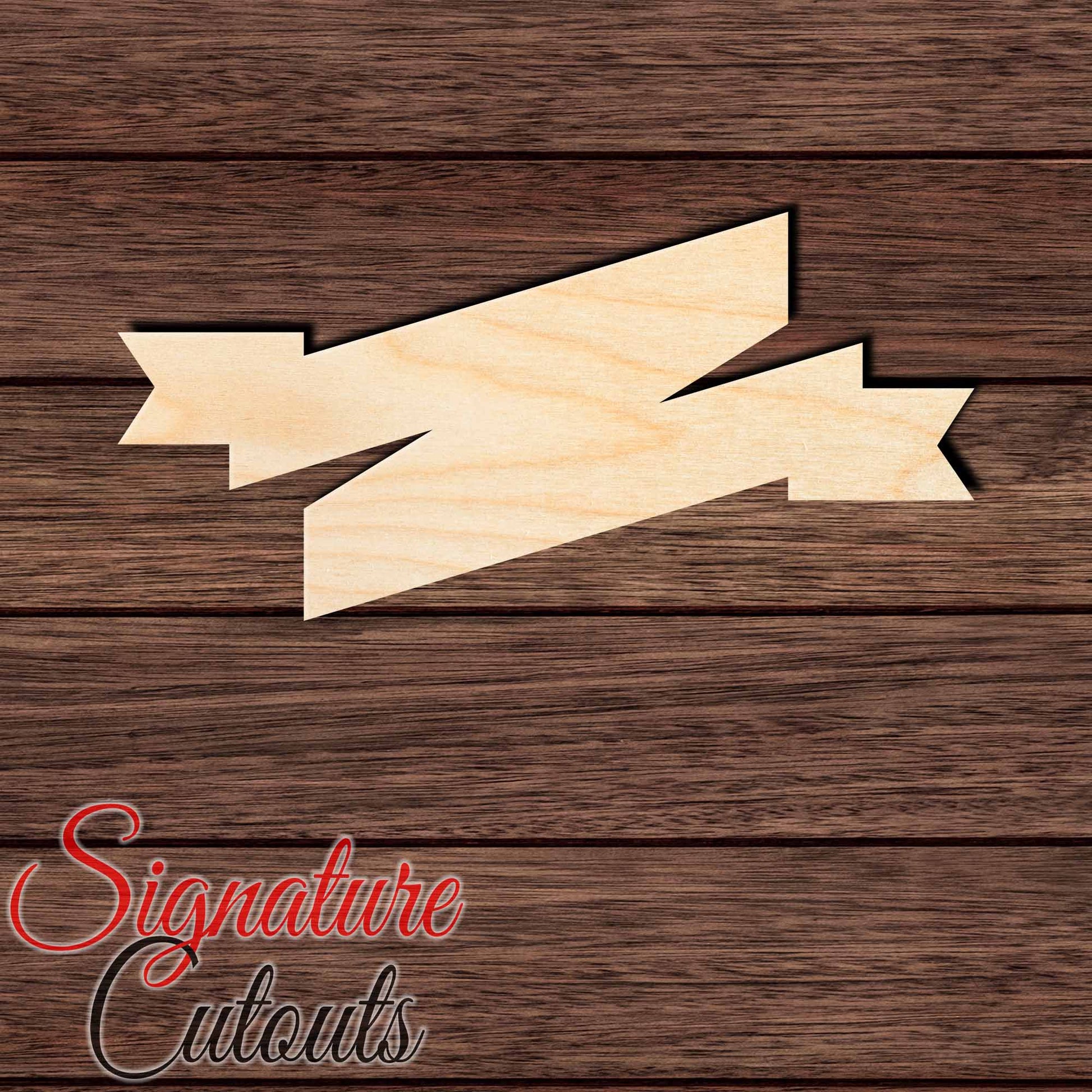 Banner 004 Shape Cutout in Wood, Acrylic or Acrylic Mirror - Signature Cutouts