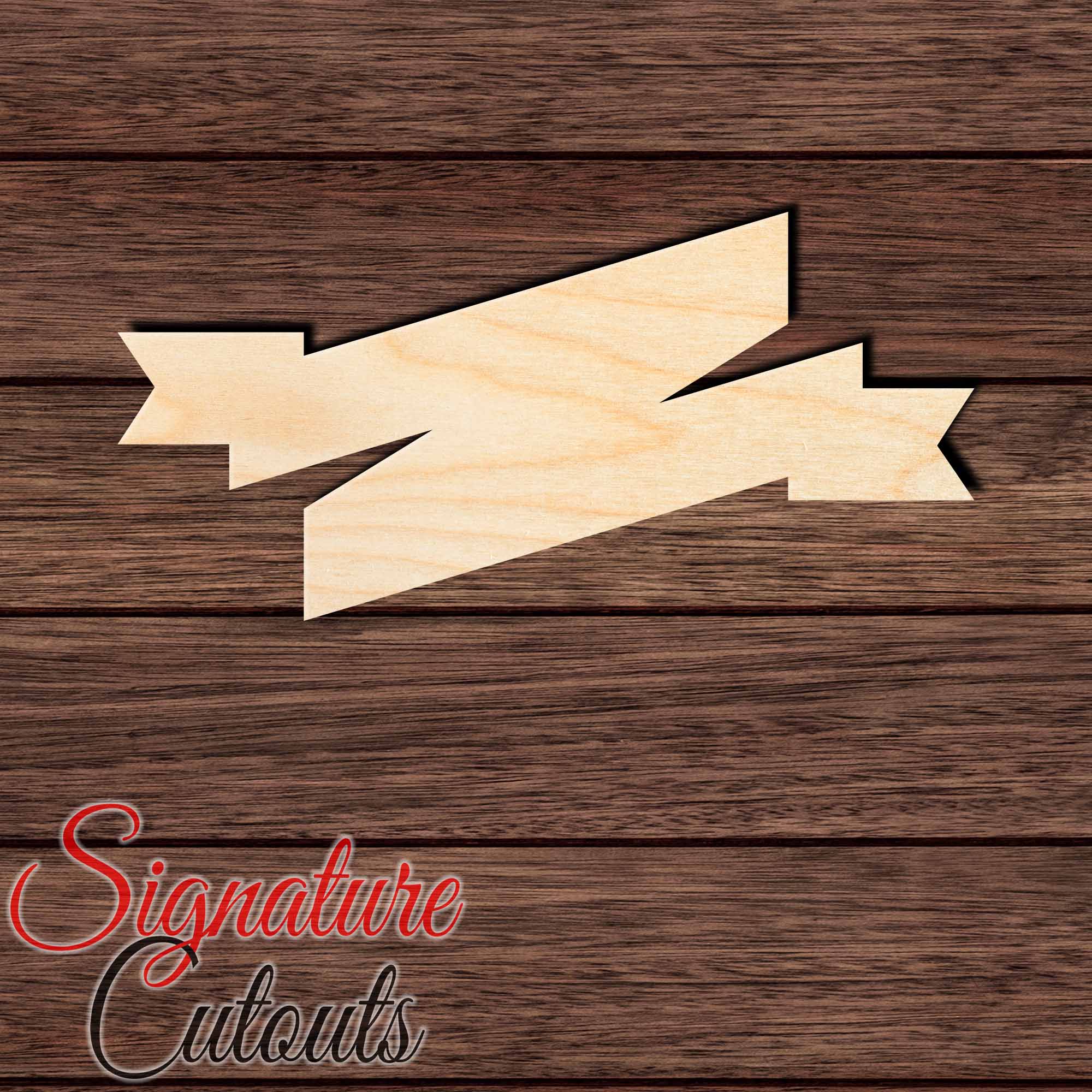Banner 004 Shape Cutout in Wood, Acrylic or Acrylic Mirror - Signature Cutouts