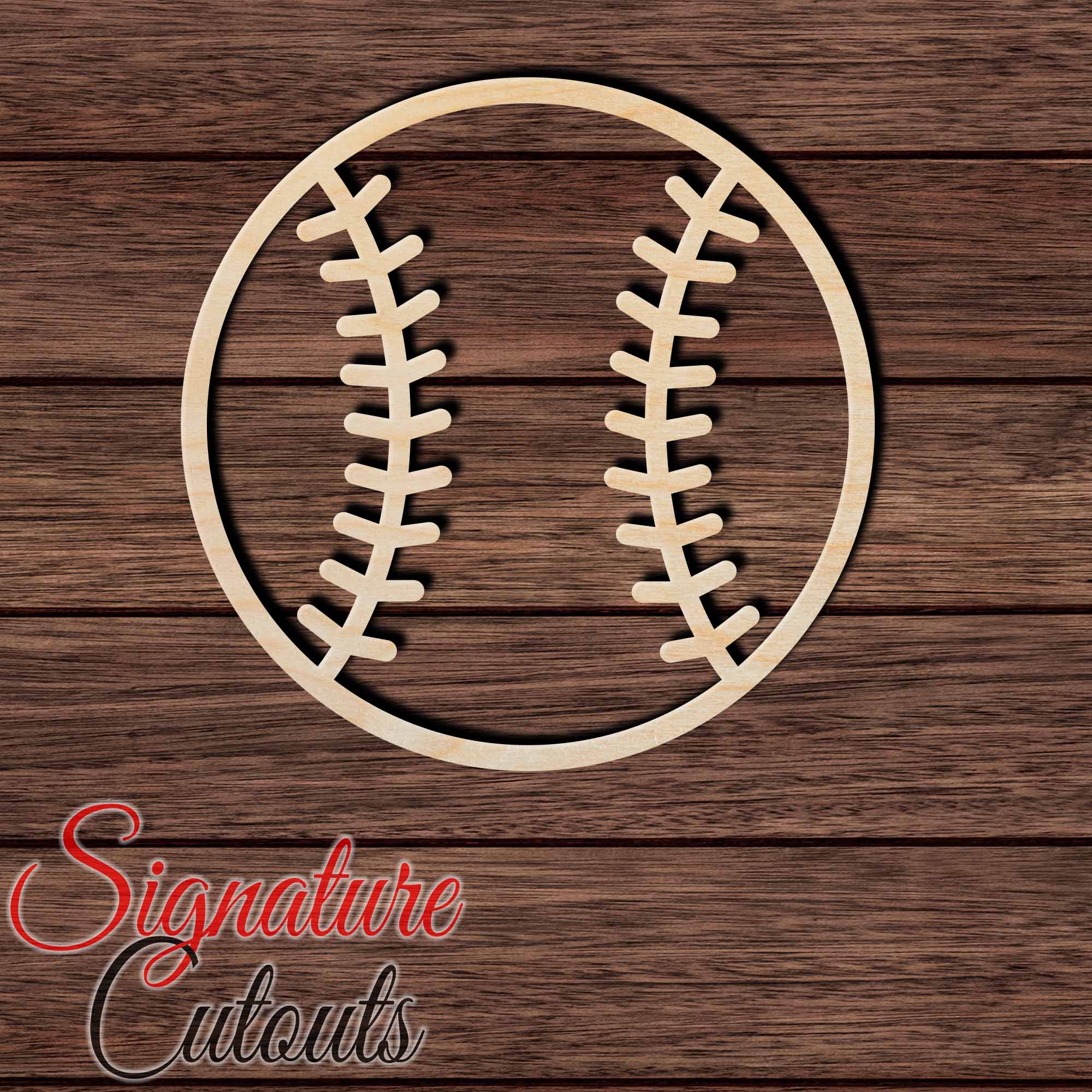 Baseball 016 Shape Cutout in Wood Craft Shapes & Bases Signature Cutouts 