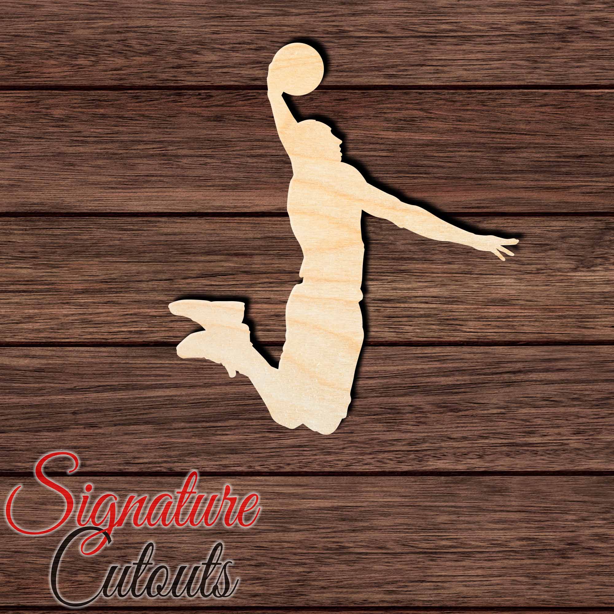 Basketball 010 Shape Cutout in Wood, Acrylic or Acrylic Mirror Craft Shapes & Bases Signature Cutouts 