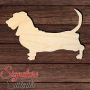 Basset Hound Shape Cutout in Wood, Acrylic or Acrylic Mirror - Signature Cutouts
