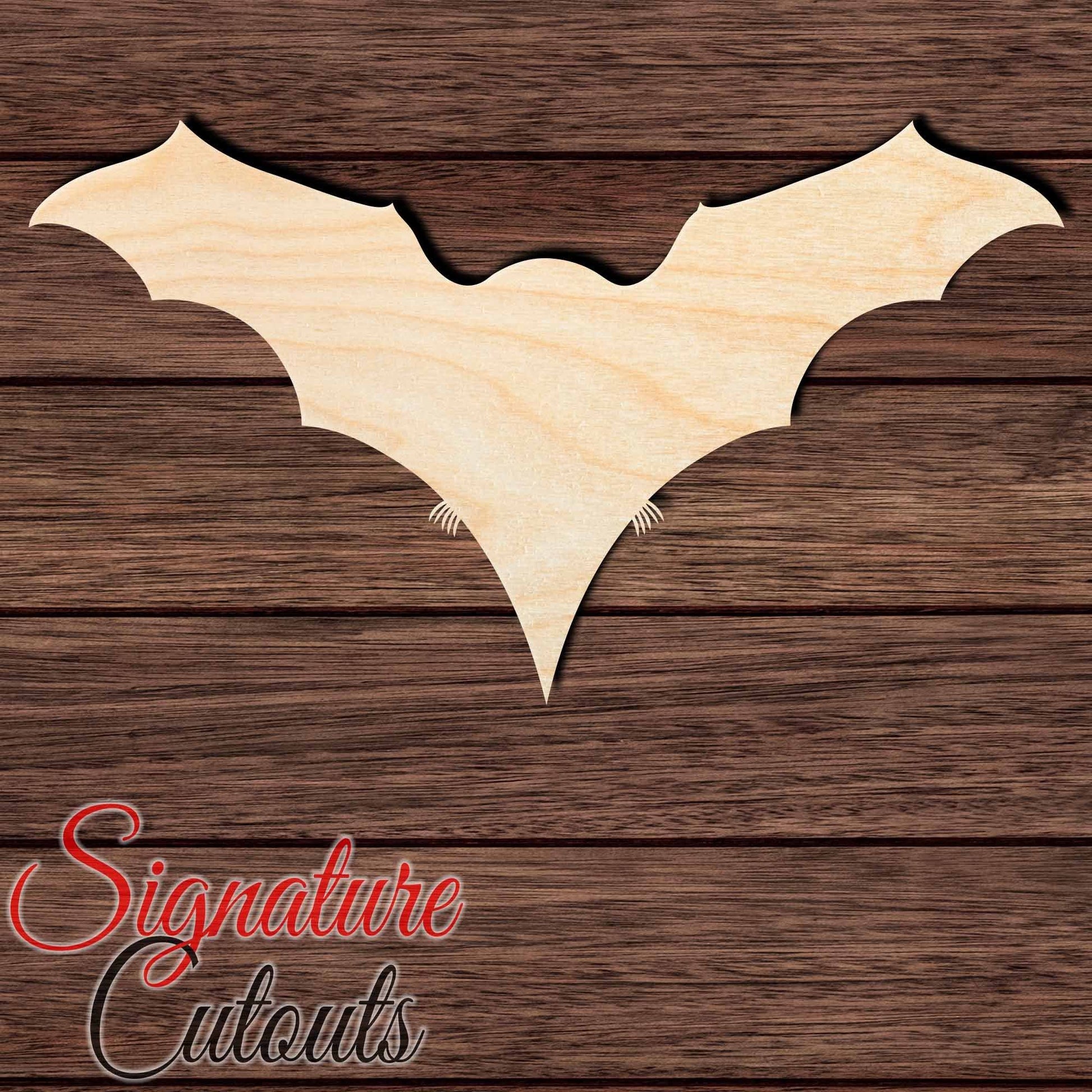 Bat 008 Shape Cutout in Wood, Acrylic or Acrylic Mirror - Signature Cutouts