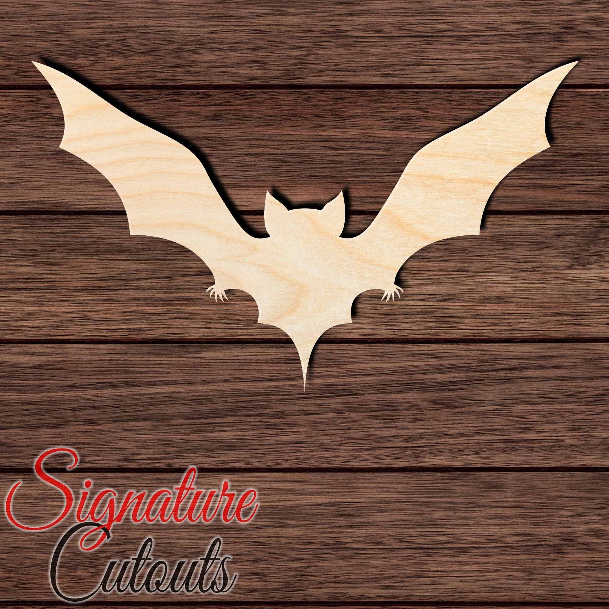 Bat 015 Shape Cutout in Wood, Acrylic or Acrylic Mirror - Signature Cutouts