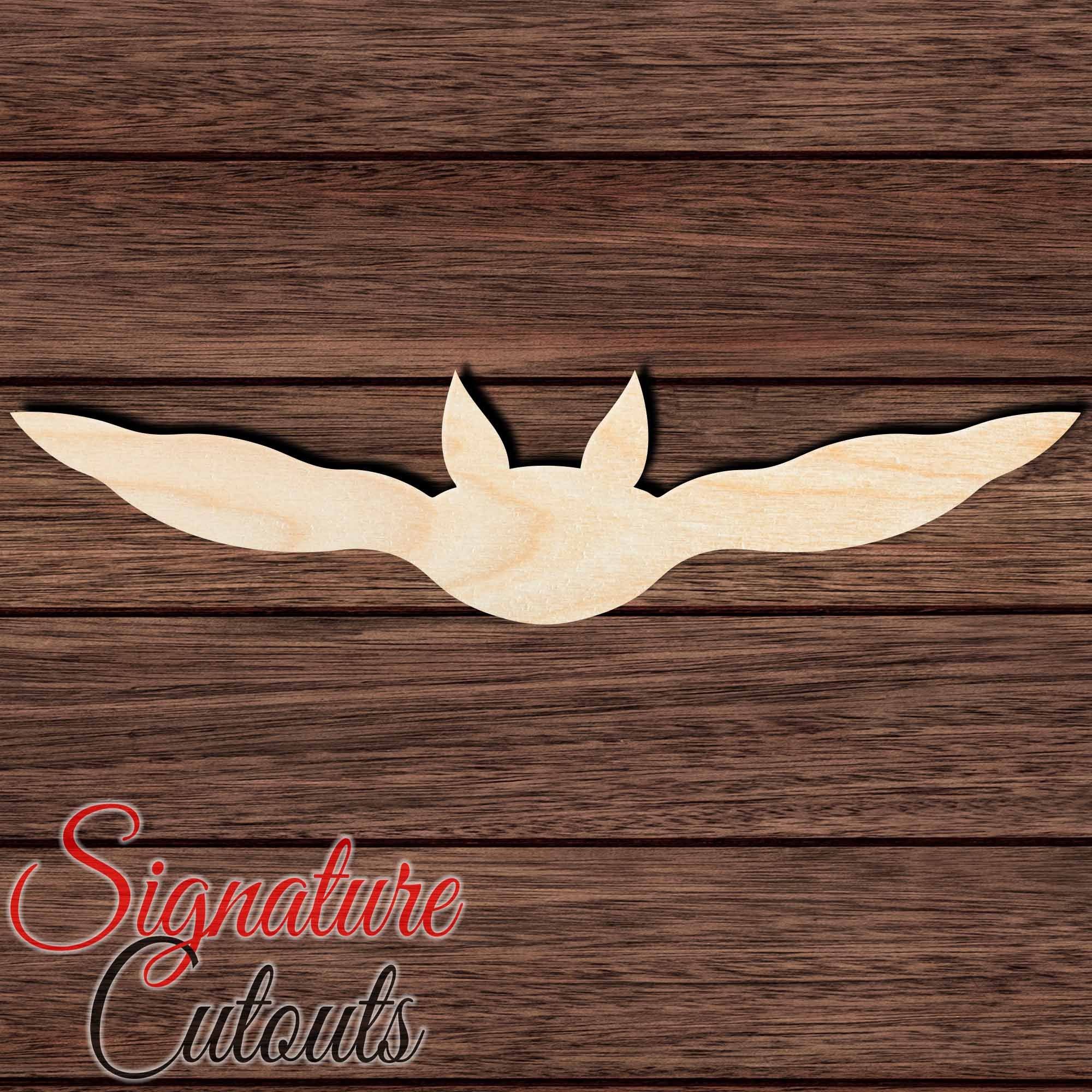 Bat 018 Shape Cutout in Wood, Acrylic or Acrylic Mirror - Signature Cutouts