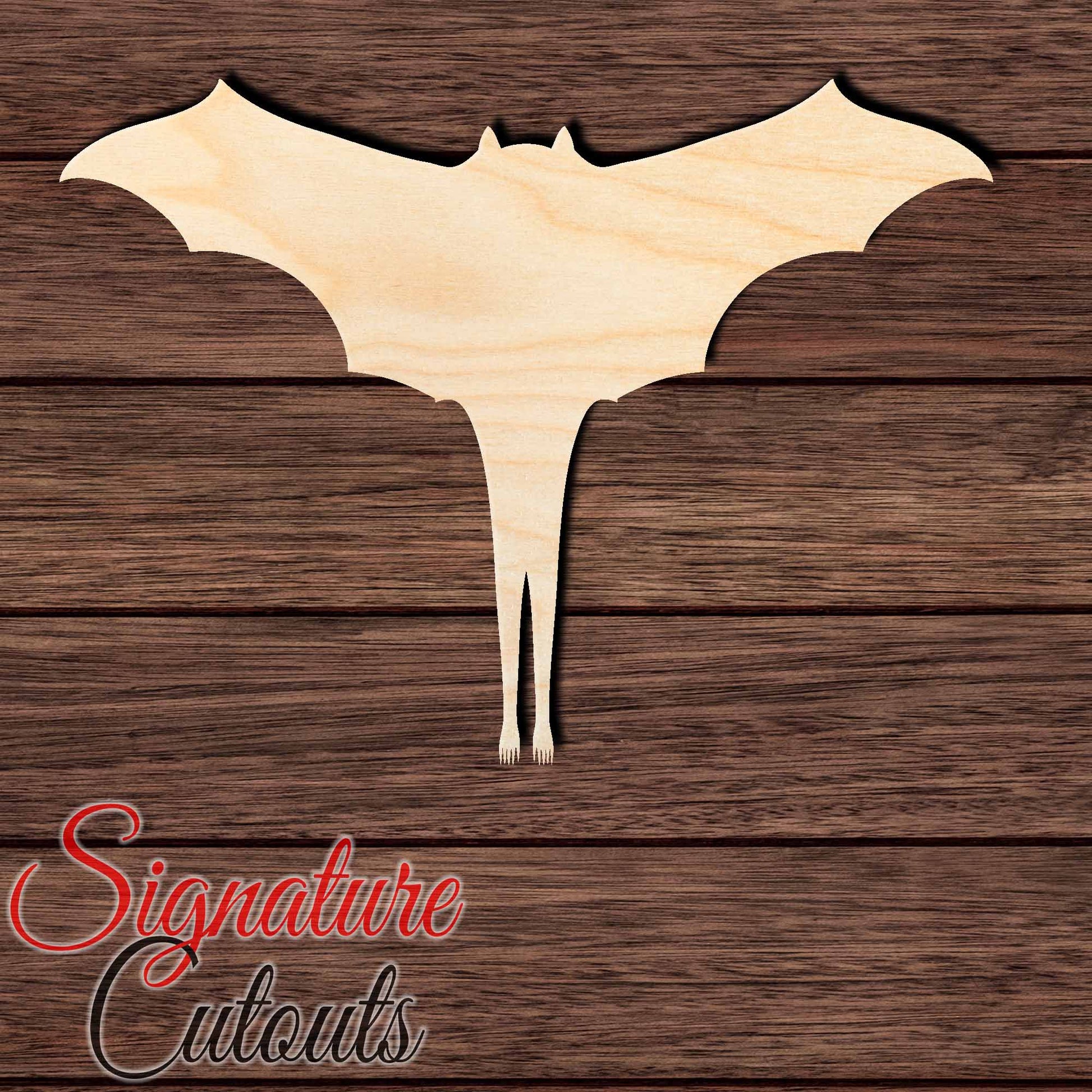 Bat 020 Shape Cutout in Wood, Acrylic or Acrylic Mirror - Signature Cutouts