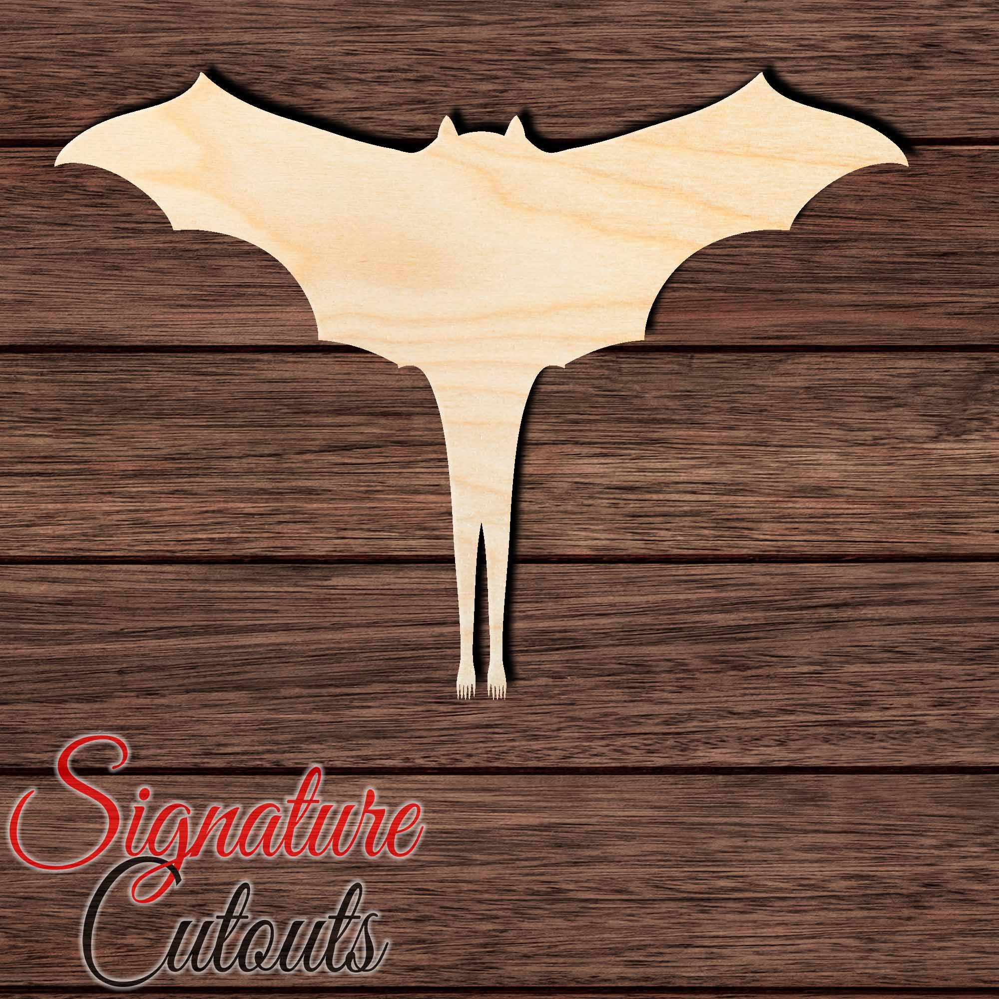Bat 020 Shape Cutout in Wood, Acrylic or Acrylic Mirror - Signature Cutouts