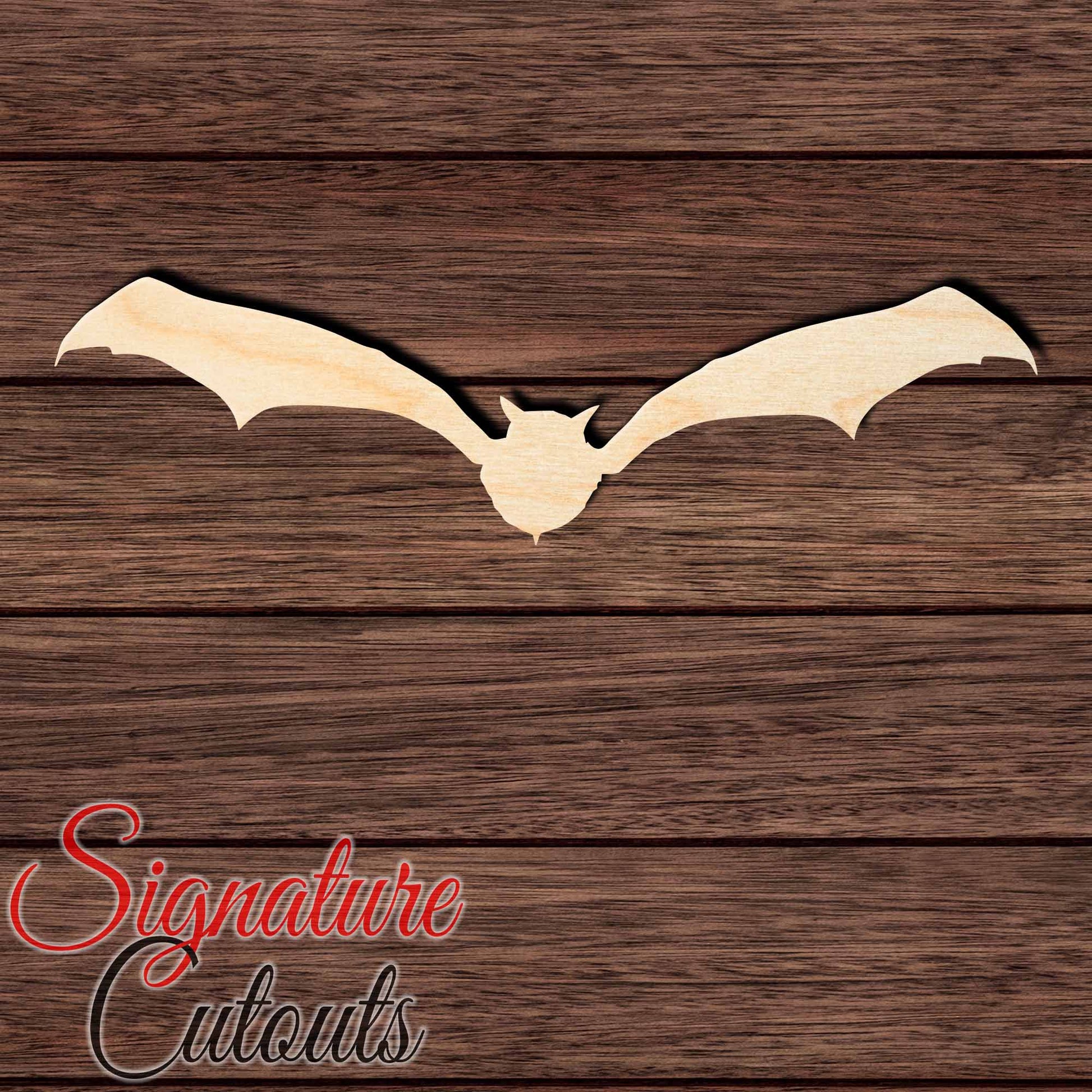 Bat 028 Shape Cutout in Wood, Acrylic or Acrylic Mirror - Signature Cutouts