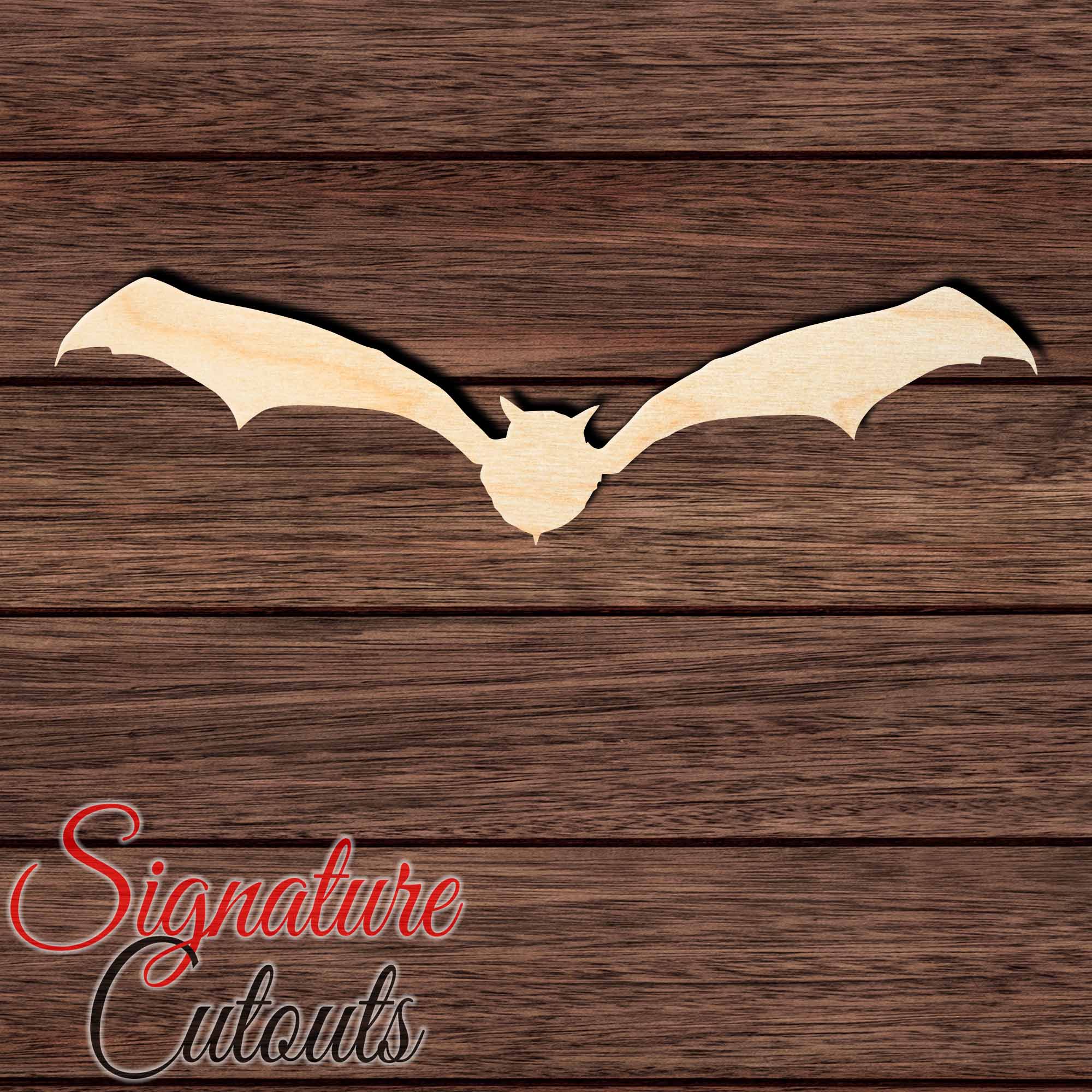 Bat 028 Shape Cutout in Wood, Acrylic or Acrylic Mirror - Signature Cutouts