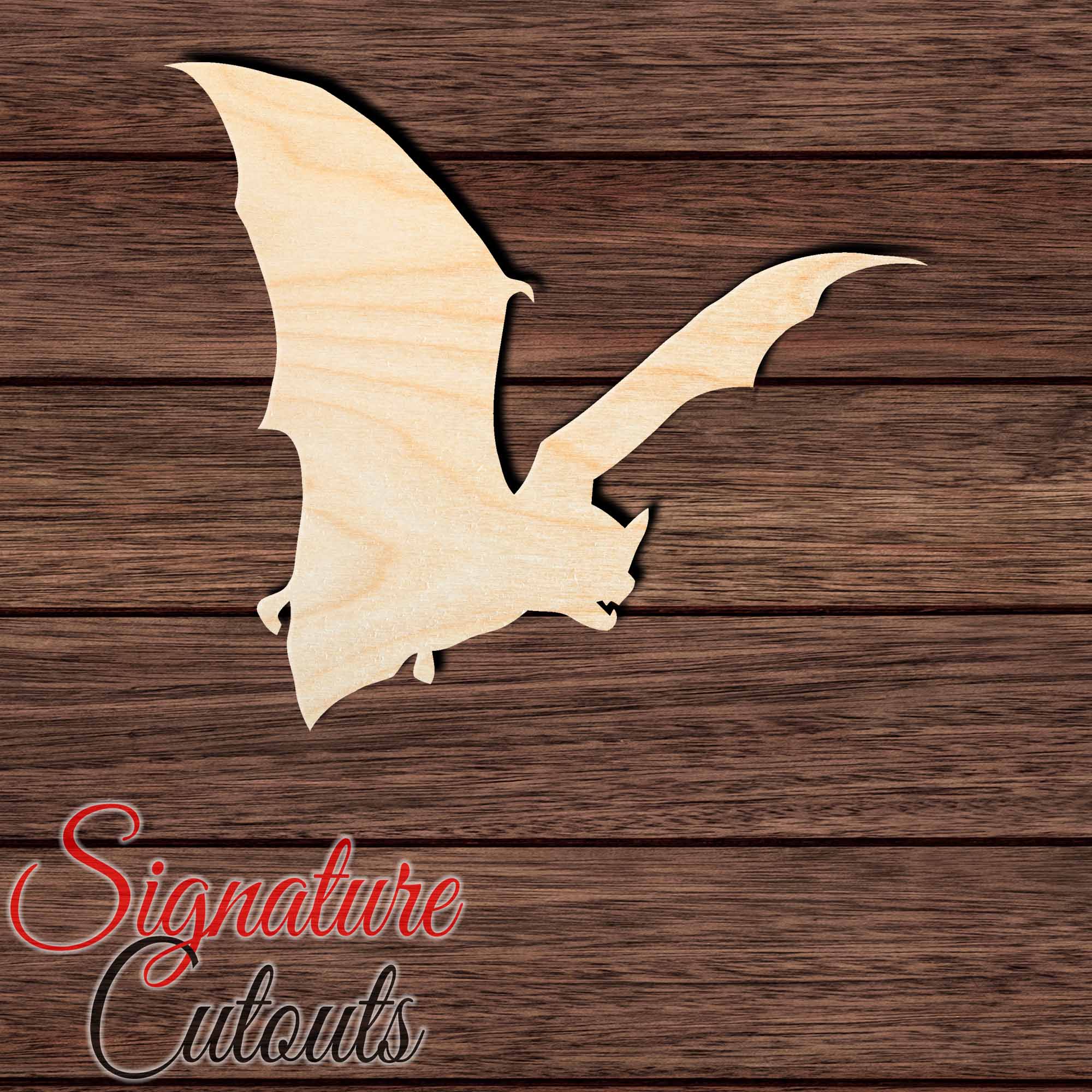 Bat 029 Shape Cutout in Wood, Acrylic or Acrylic Mirror - Signature Cutouts