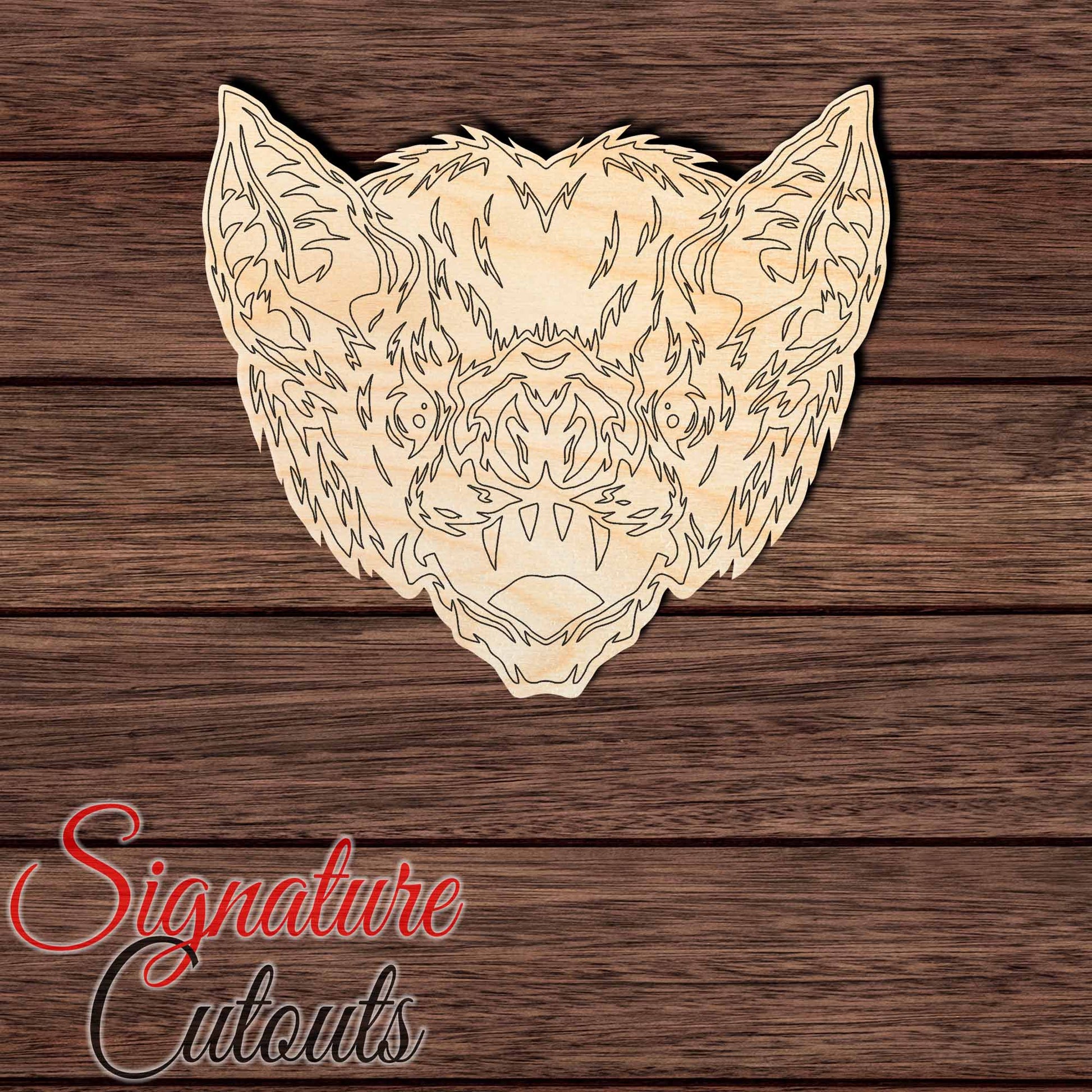 Bat Head 001 Shape Cutout in Wood, Acrylic or Acrylic Mirror - Signature Cutouts