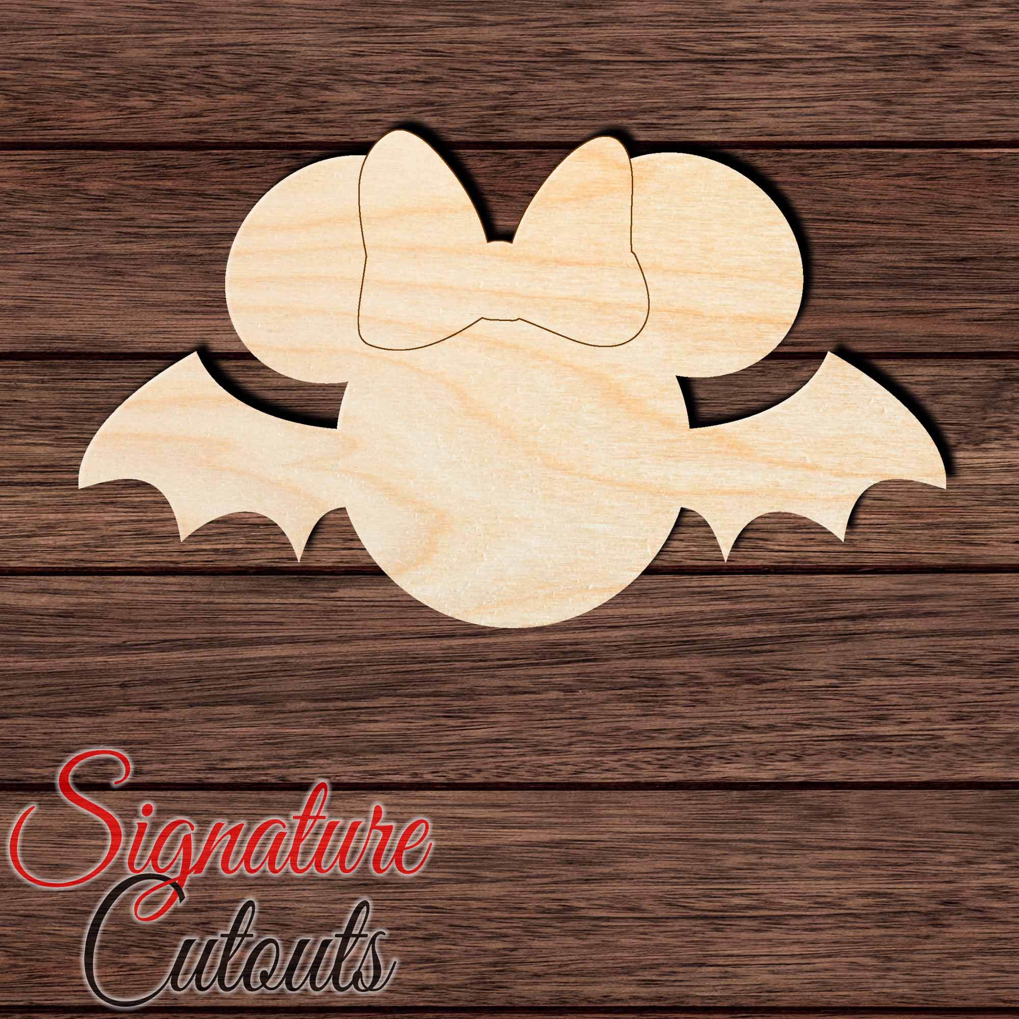 Bat Minnie 001 Shape Cutout in Wood, Acrylic or Acrylic Mirror - Signature Cutouts