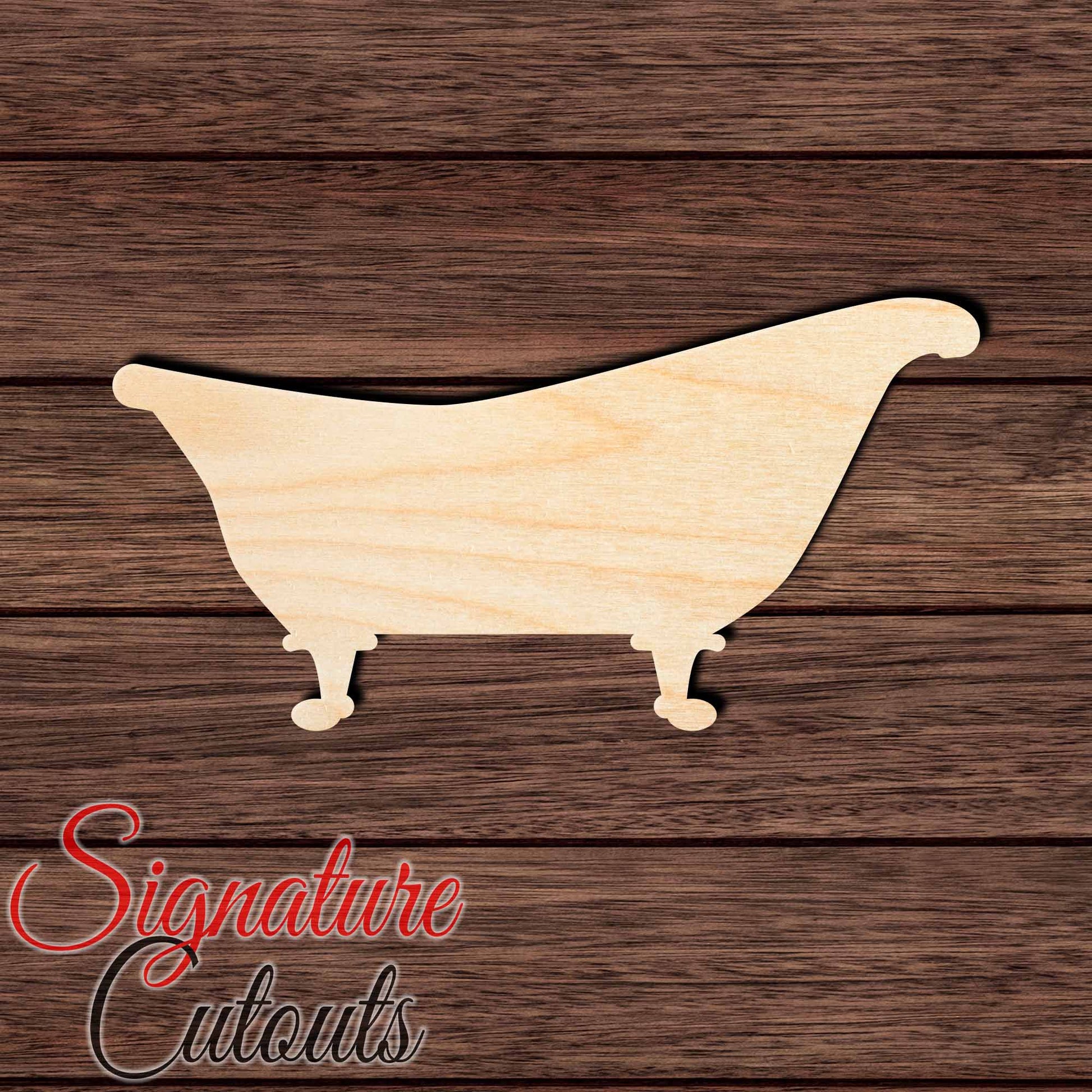 Bath Tub 001 Retro Shape Cutout in Wood Craft Shapes & Bases Signature Cutouts 
