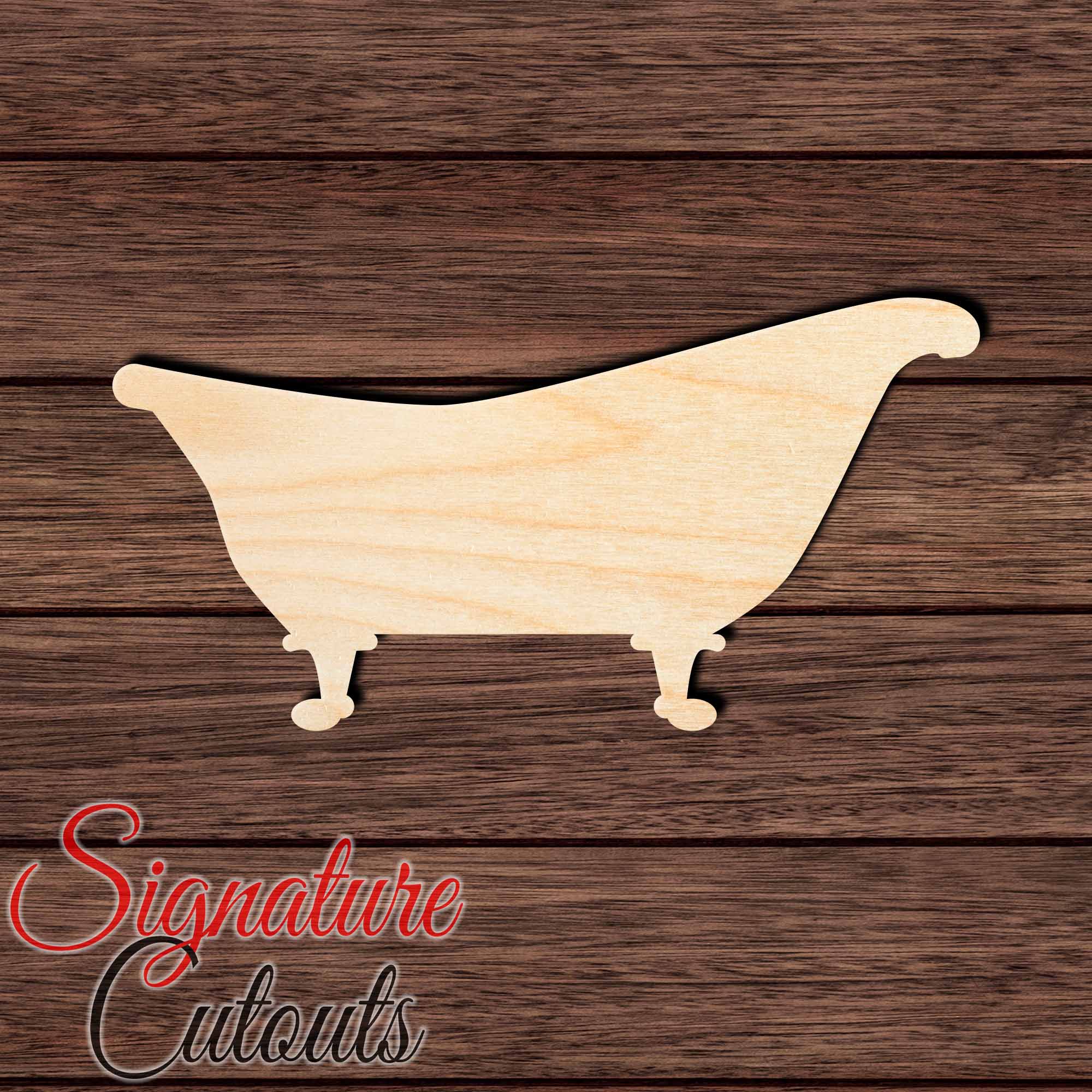 Bath Tub 001 Retro Shape Cutout in Wood Craft Shapes & Bases Signature Cutouts 