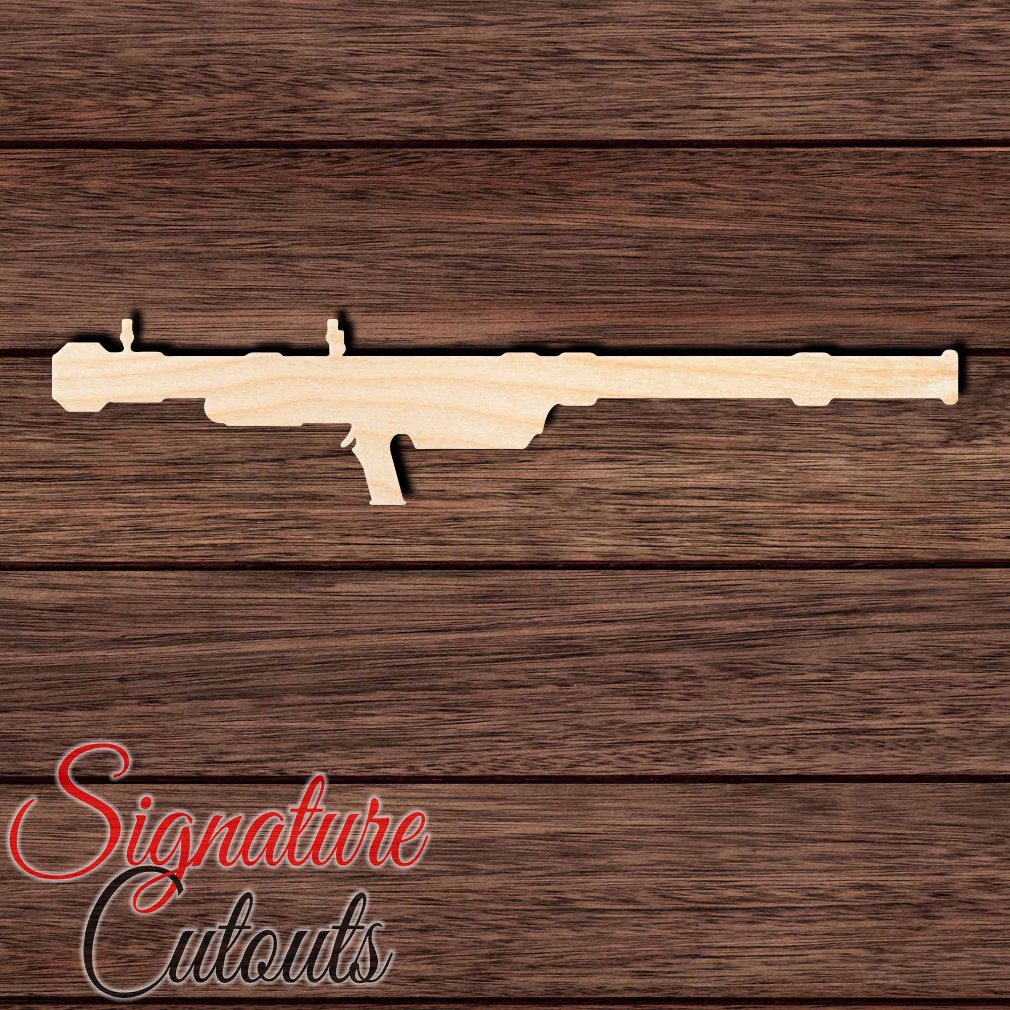 Bazooka 001 Shape Cutout in Wood, Acrylic or Acrylic Mirror - Signature Cutouts