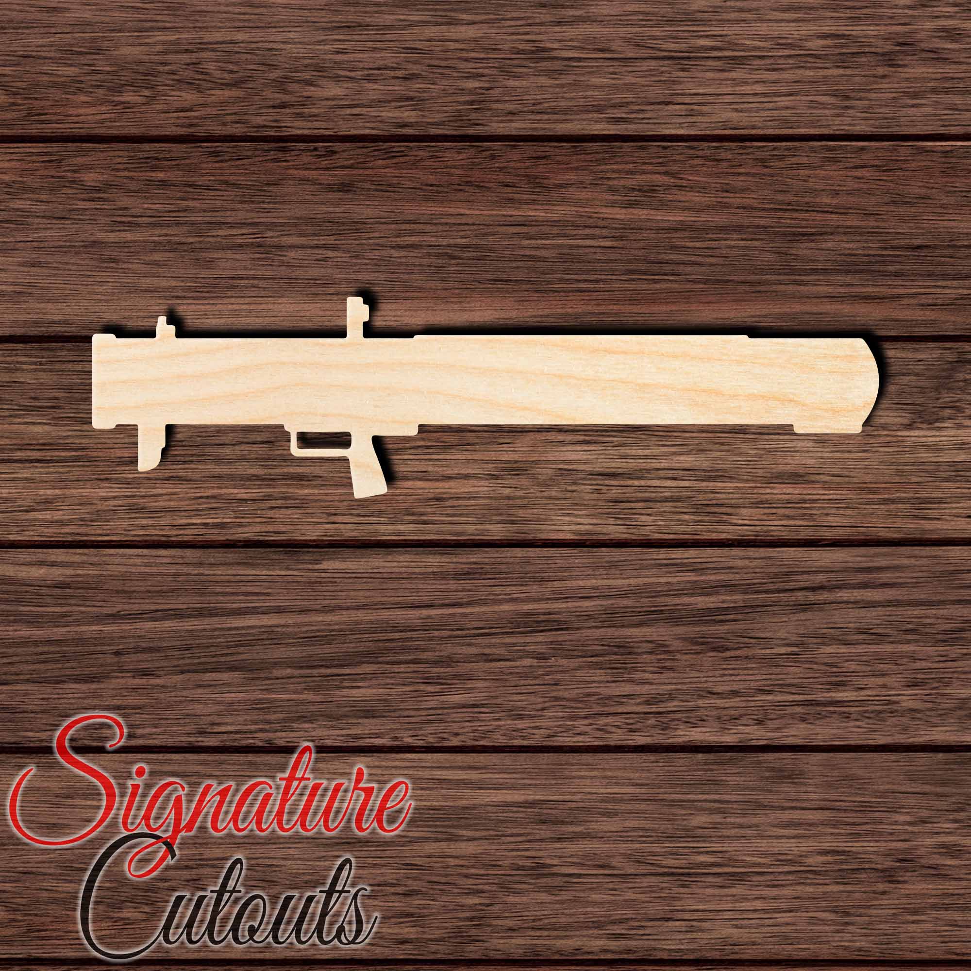 Bazooka 002 Shape Cutout in Wood, Acrylic or Acrylic Mirror - Signature Cutouts