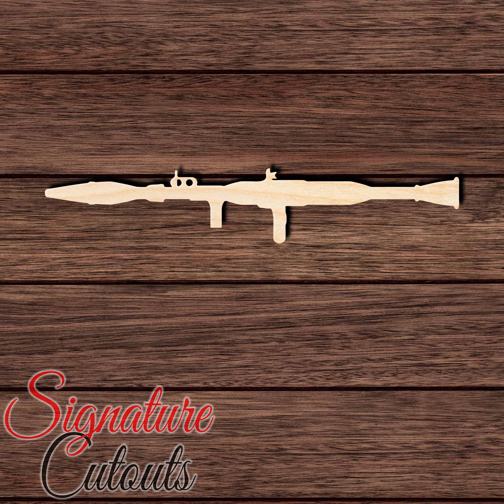 Bazooka 005 Shape Cutout in Wood, Acrylic or Acrylic Mirror - Signature Cutouts