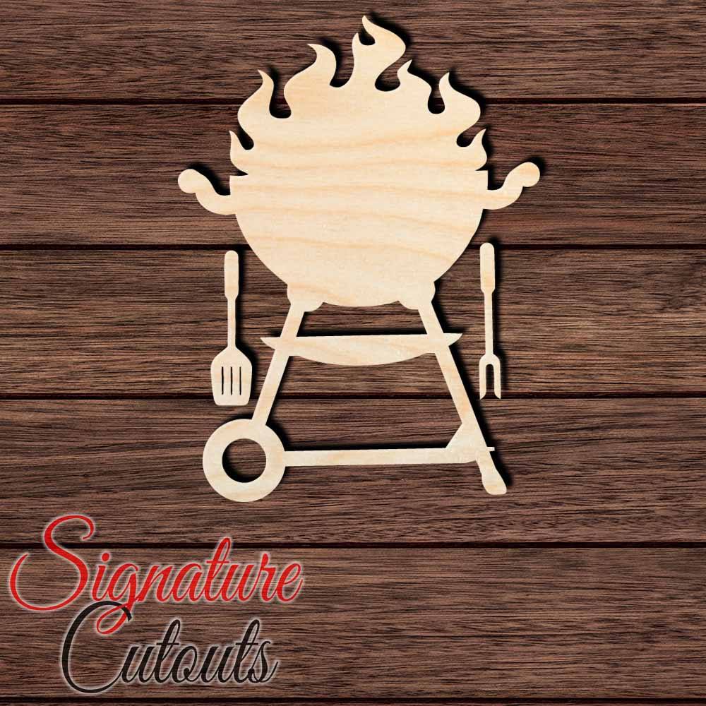 BBQ Pit 005 Shape Cutout in Wood, Acrylic or Acrylic Mirror - Signature Cutouts