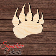 Bear 002 Paw Shape Cutout in Wood, Acrylic or Acrylic Mirror - Signature Cutouts