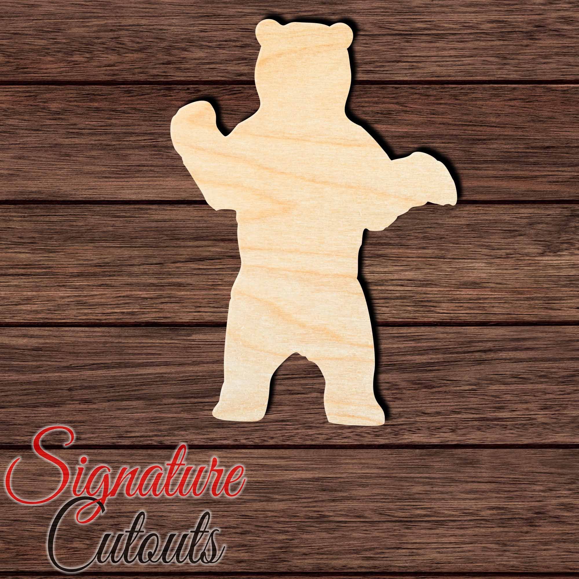 Bear 005 Shape Cutout in Wood, Acrylic or Acrylic Mirror - Signature Cutouts