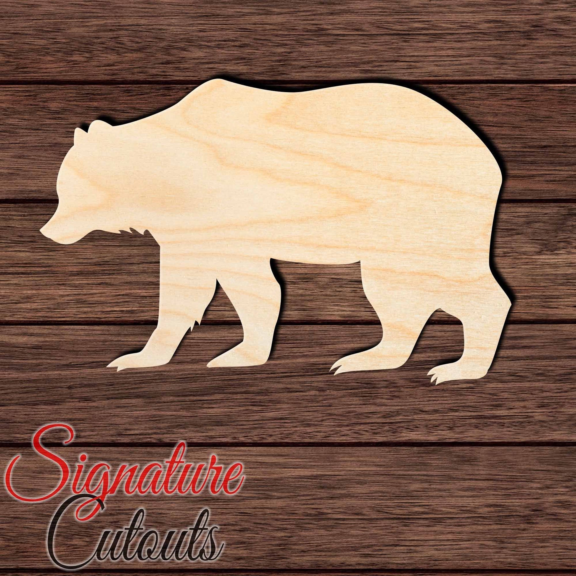 Bear 006 Shape Cutout in Wood, Acrylic or Acrylic Mirror - Signature Cutouts
