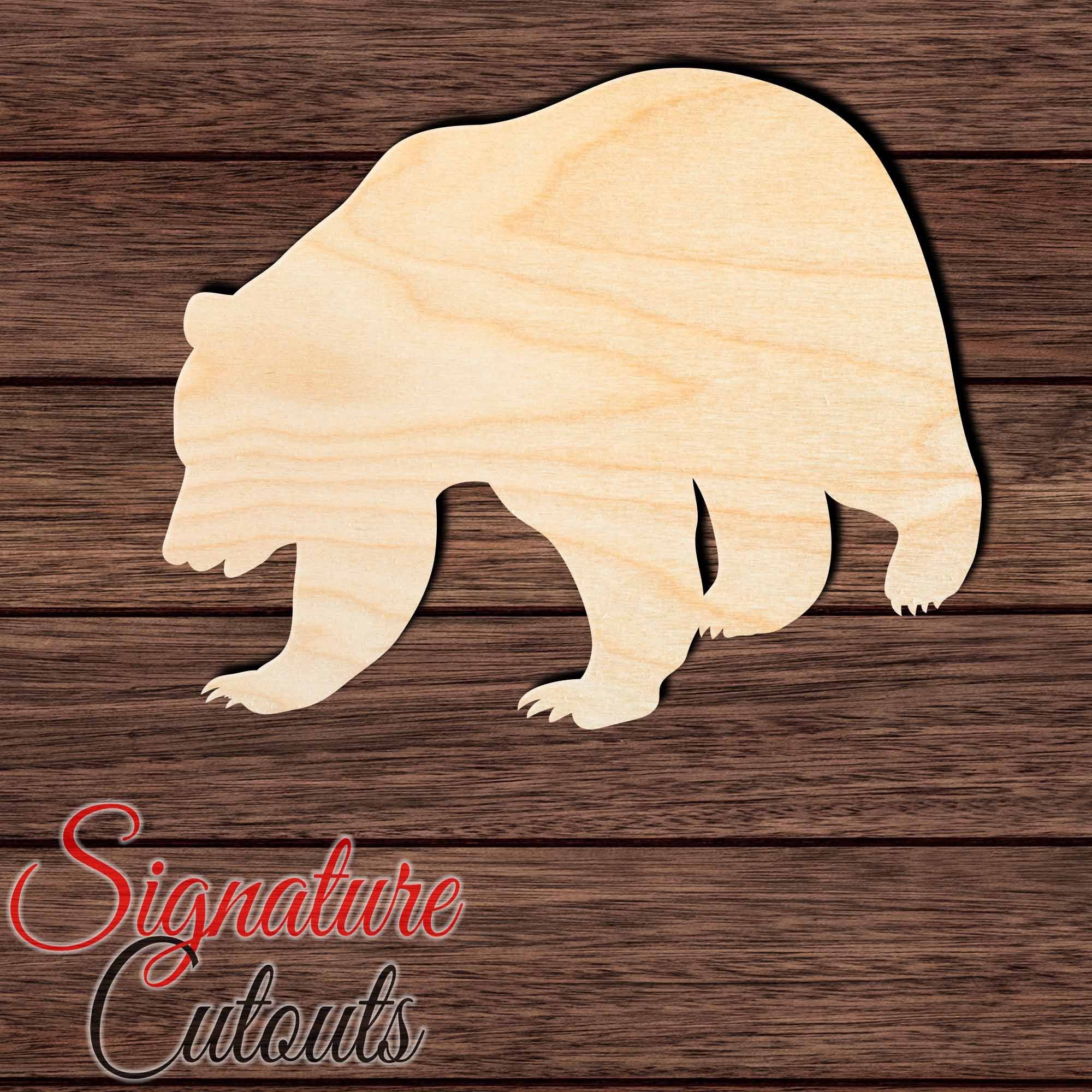 Bear 008 Shape Cutout in Wood, Acrylic or Acrylic Mirror - Signature Cutouts