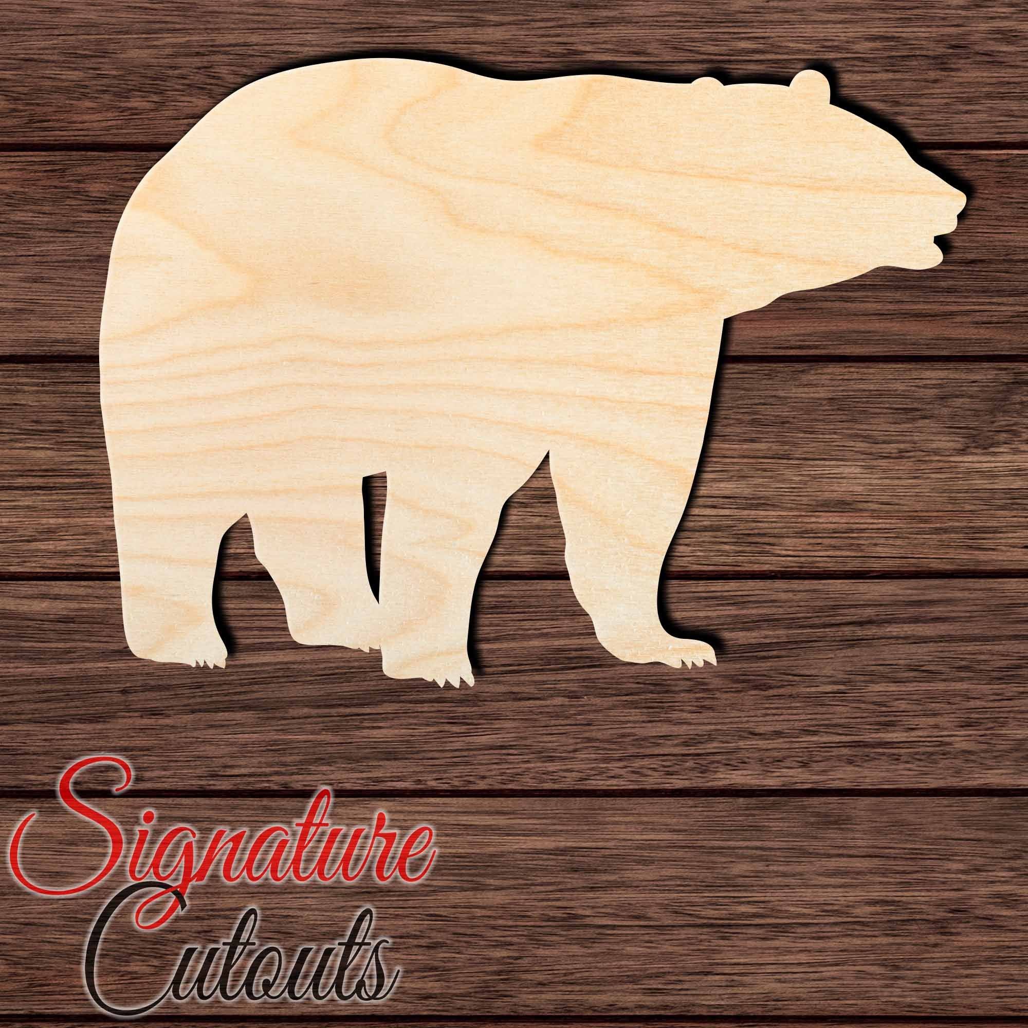 Bear 010 Shape Cutout in Wood, Acrylic or Acrylic Mirror - Signature Cutouts